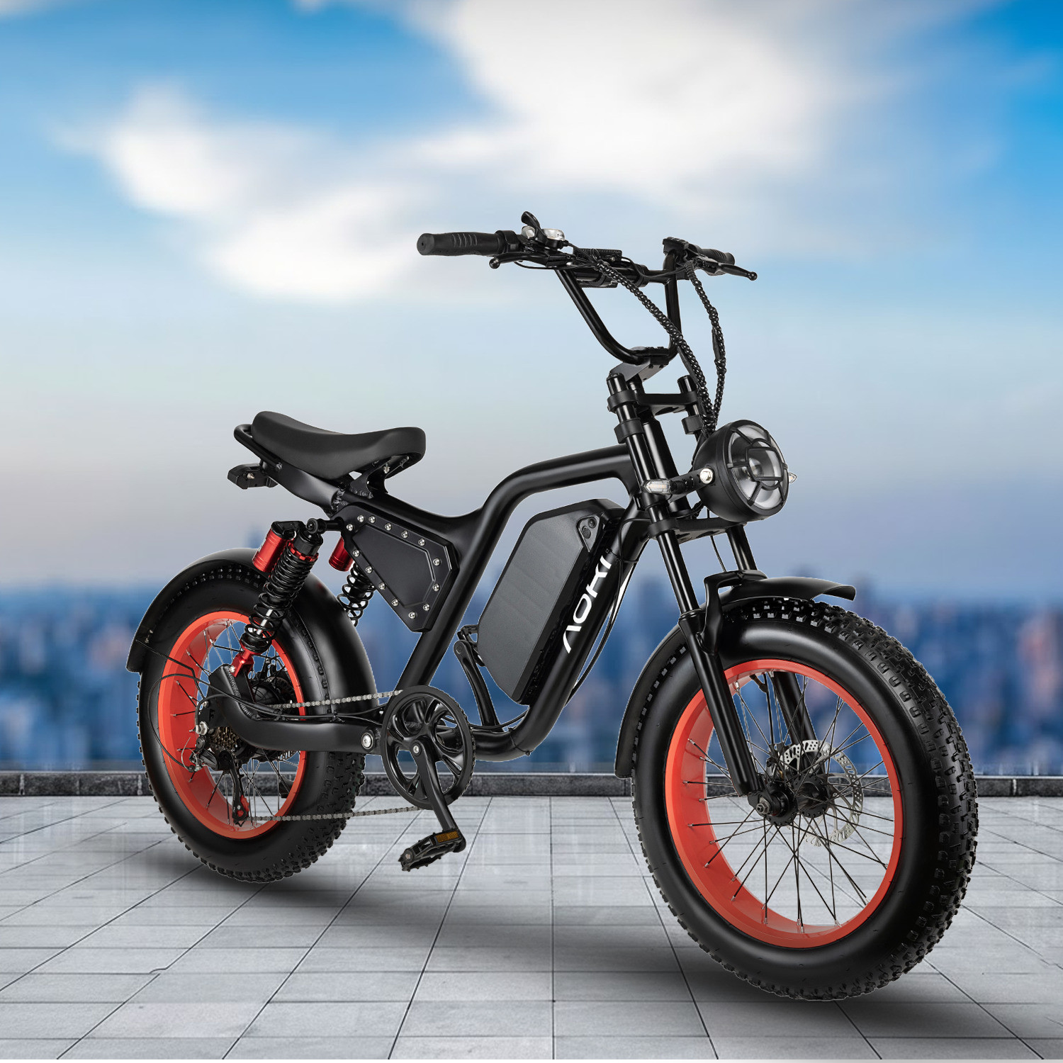 Image of Aoki Street Ghost 105km Dual Rear Suspension 20 inches 7 Gear Lithium-ion (Li-ion) Electric Cycle