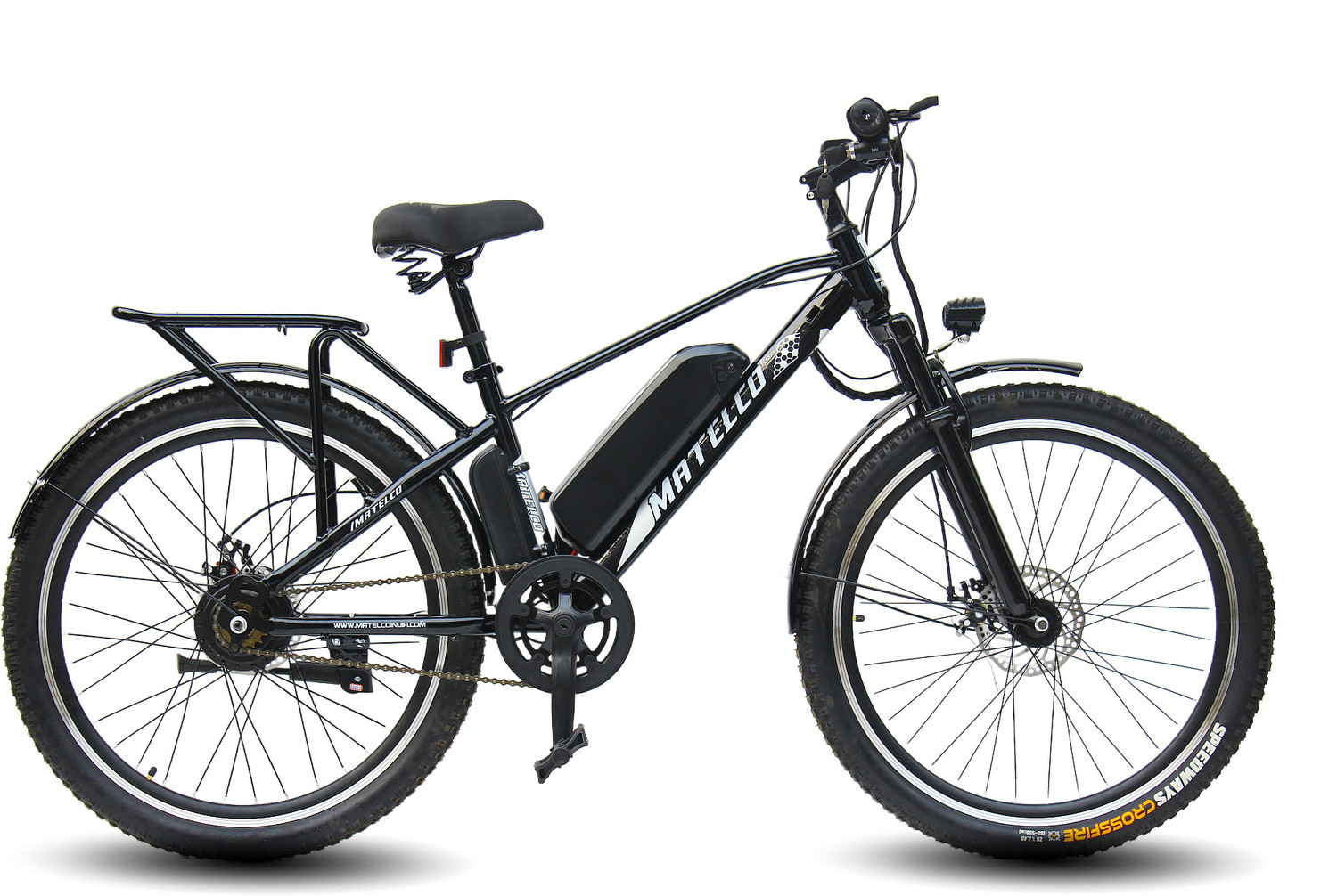 Image of MATELCO ULTRA EA IBC26 WITH CARRIER AND STEEL MUDGAURD BLACK 26 inches Single Speed Lithium-ion (Li-ion) Electric Cycle