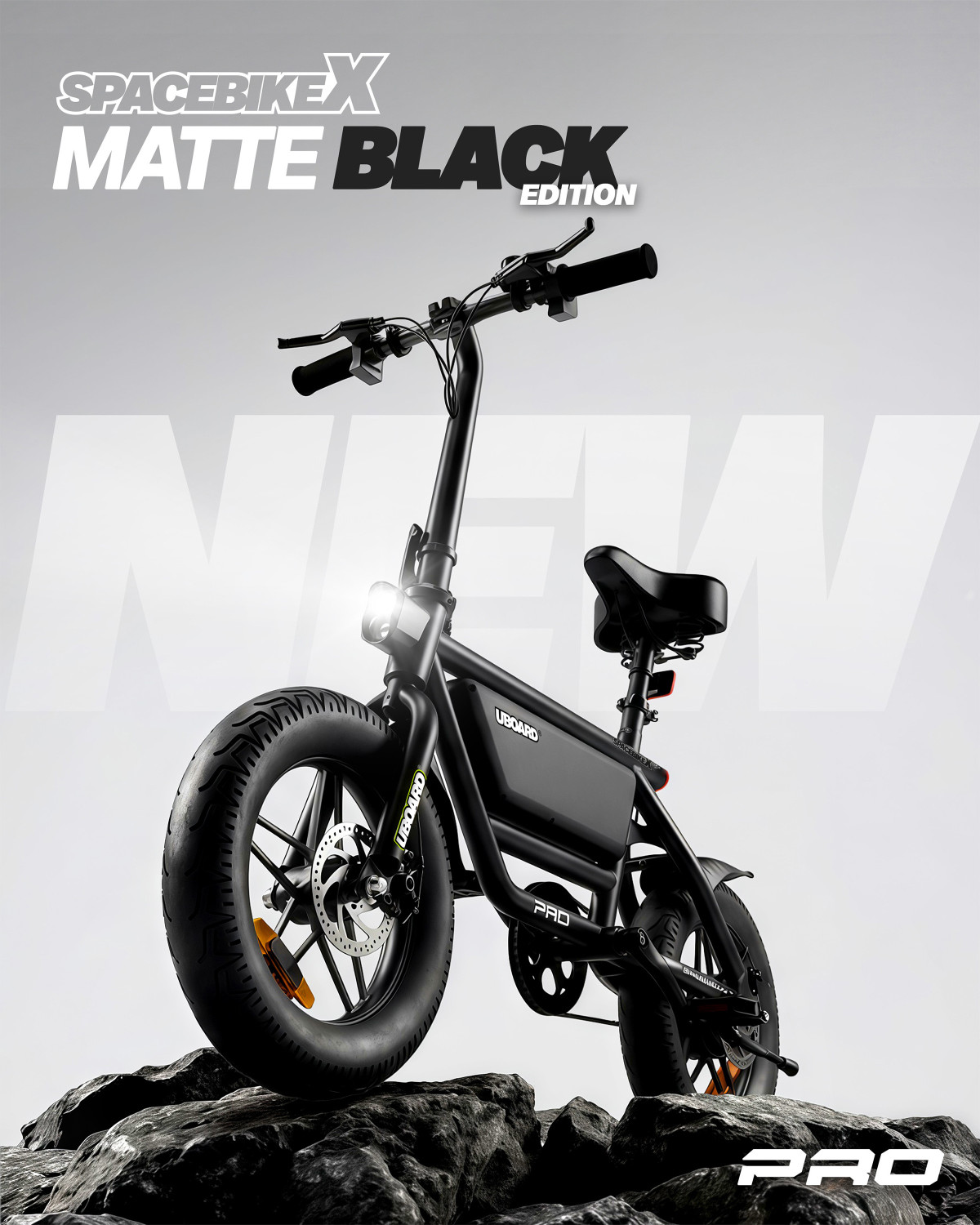 Image of Uboard Space Bike - Electric Foldable Lightweight Aluminum Frame, LED Lights 10 inches Single Speed Lithium-ion (Li-ion) Electric Cycle