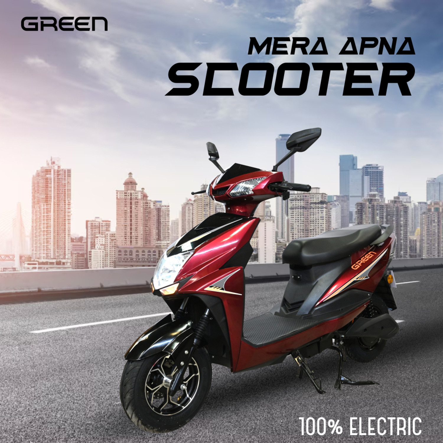 Image of Green Invicta Red 80KM Booking for Ex-Showroom Price (with Portable Charger, Red)