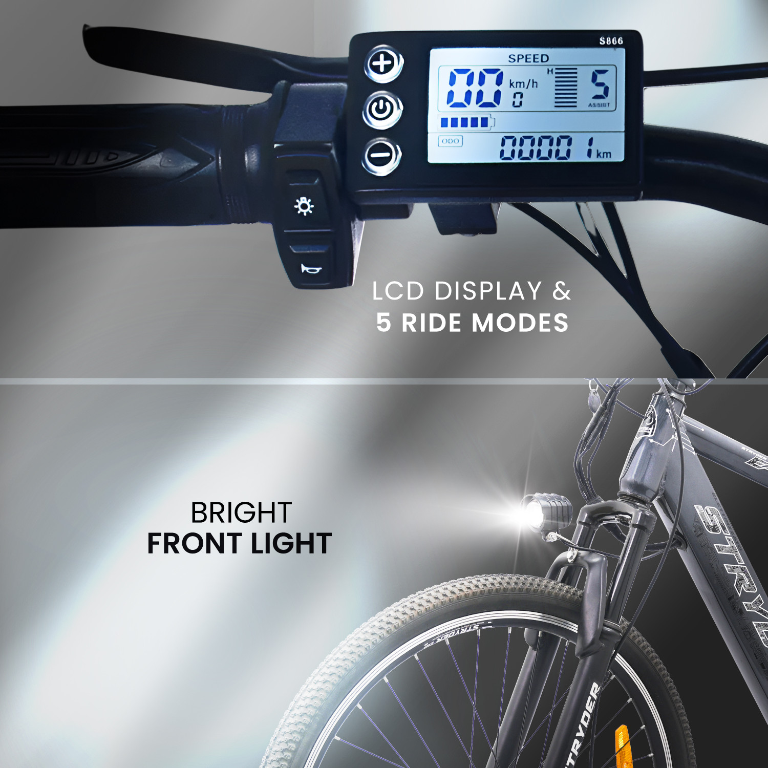 Image of STRYDER E-Vibe 27.5T Electric Cycle | Up to 35Km Range | Lightweight & Stylish Ride | 27.5 inches Single Speed Lithium-ion (Li-ion) Electric Cycle