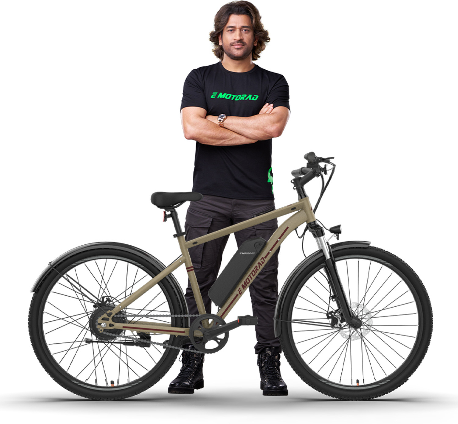 Image of EMotorad X1 Beige 7.65 aH 27.5 inches Single Speed Lithium-ion (Li-ion) Electric Cycle
