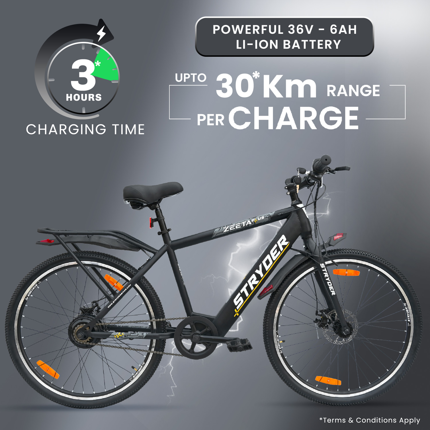 Image of STRYDER Zeeta Plus IC 27.5 inches Single Speed Lithium-ion (Li-ion) Electric Cycle