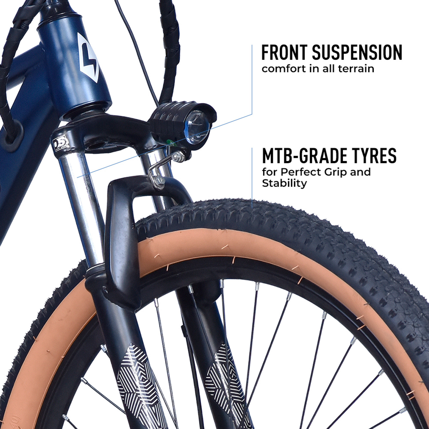 Image of LECTRO Y5 250W Motor10.4AhUpto 25 Kmph Upto 60KM on PAS 27.5 inches Single Speed Lithium-ion (Li-ion) Electric Cycle
