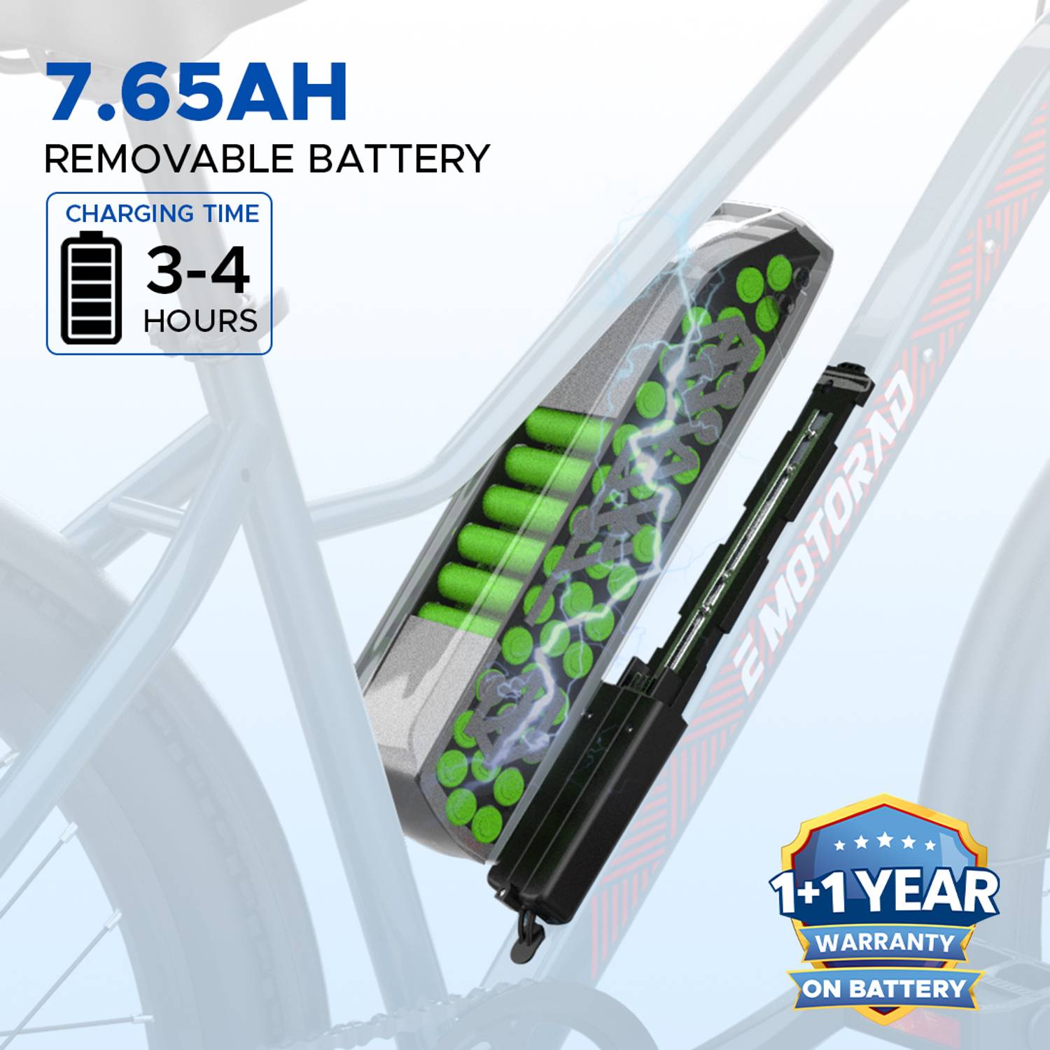 EMotorad X2 Obsidian Blue 35km Range 27.5 inch Electric Cycle - Image 4