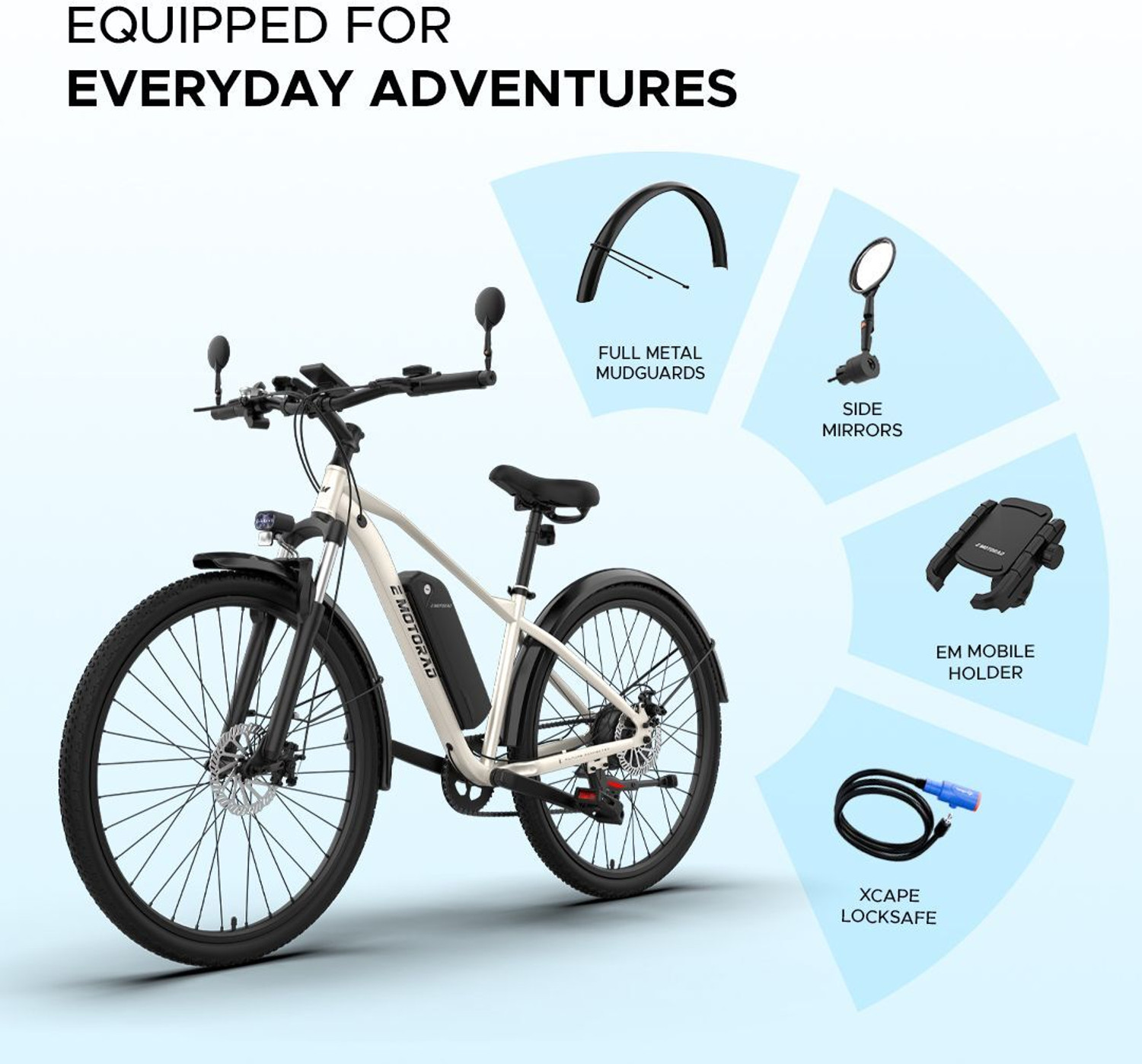 Image of EMotorad T-Rex Smart Hardtail MTB e-Cycle with Amigo NXT GPS-Enabled app 27.5 inches 7 Gear Lithium-ion (Li-ion) Electric Cycle