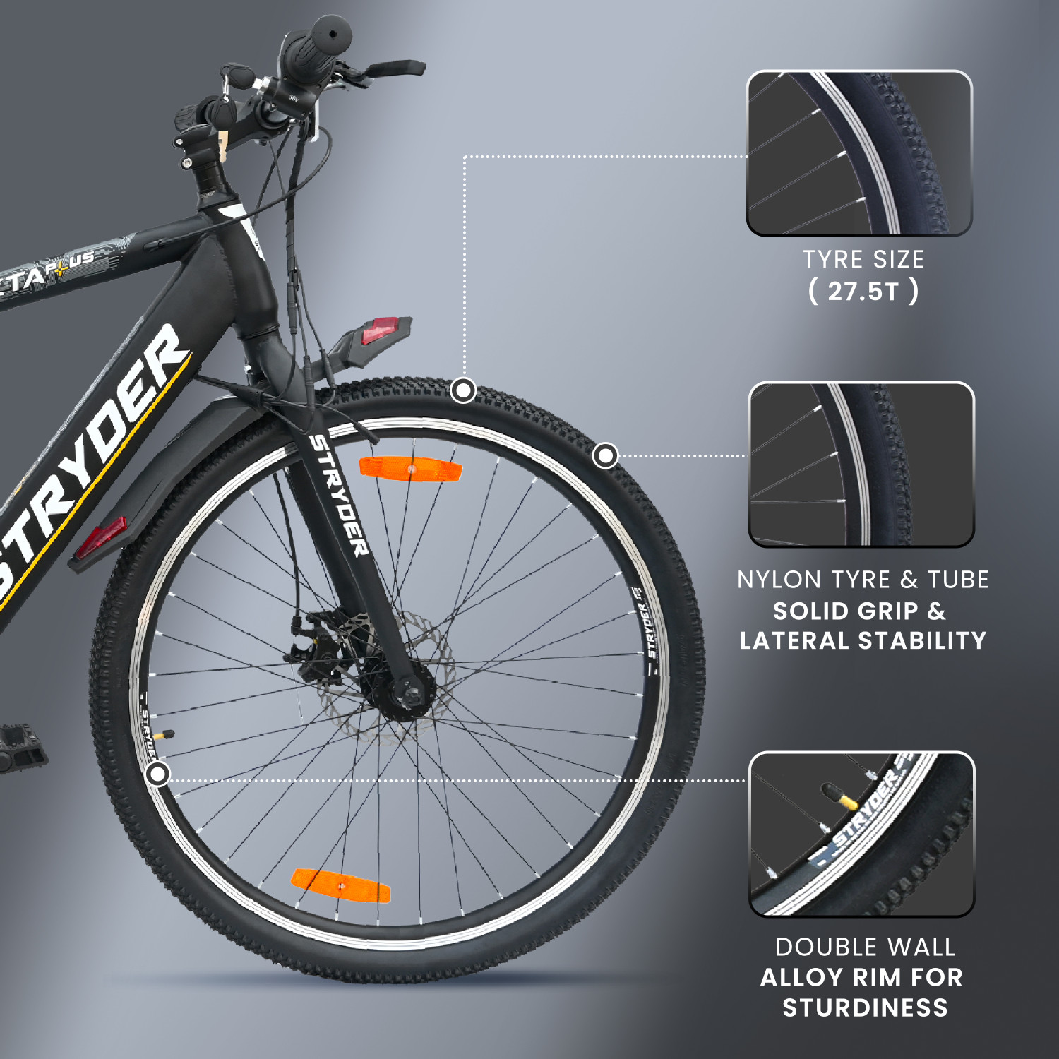 Image of STRYDER Zeeta Plus IC 27.5 inches Single Speed Lithium-ion (Li-ion) Electric Cycle