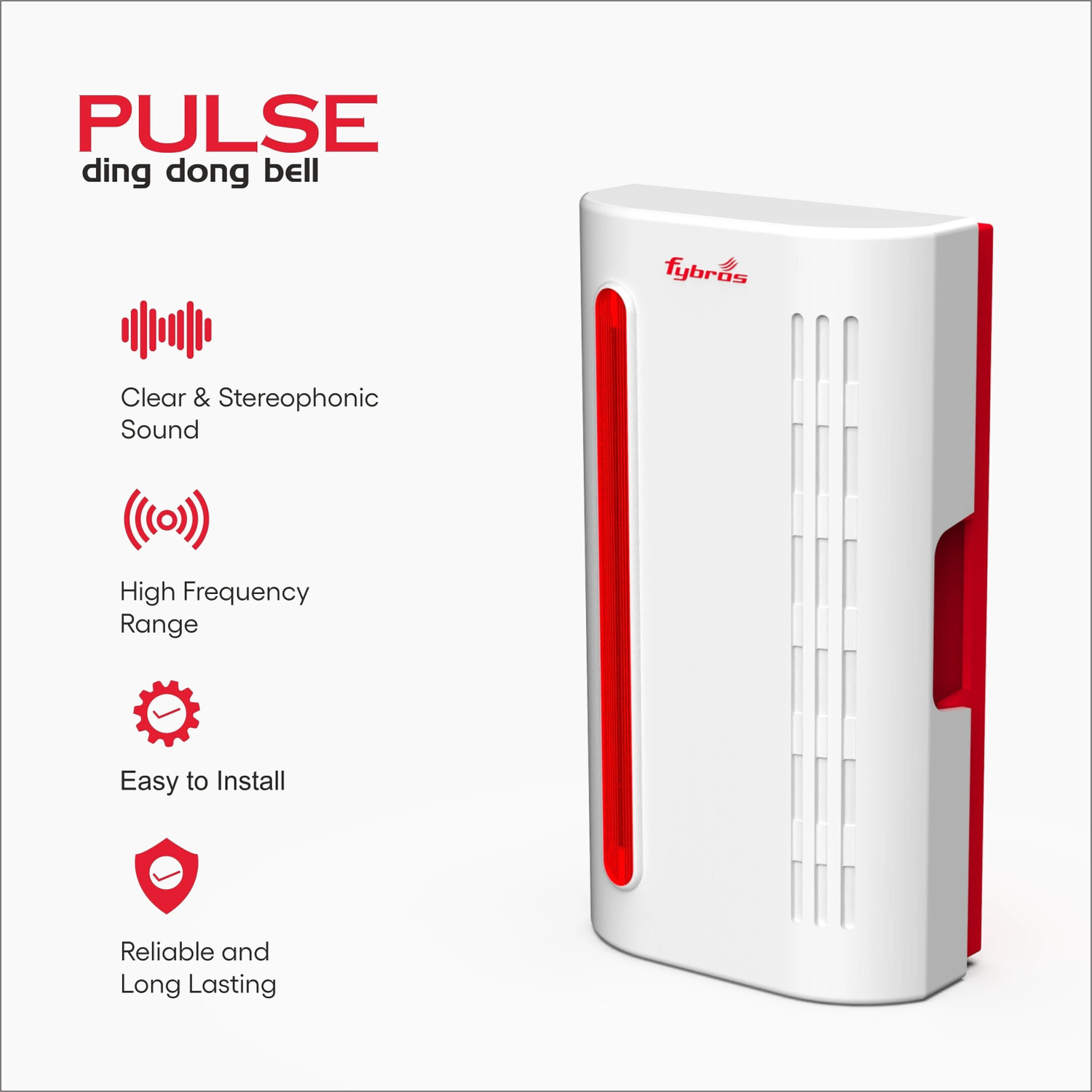 Image of Fybros Pulse Ding Dong bell For Home |2 Year Warranty| Wired Door Chime