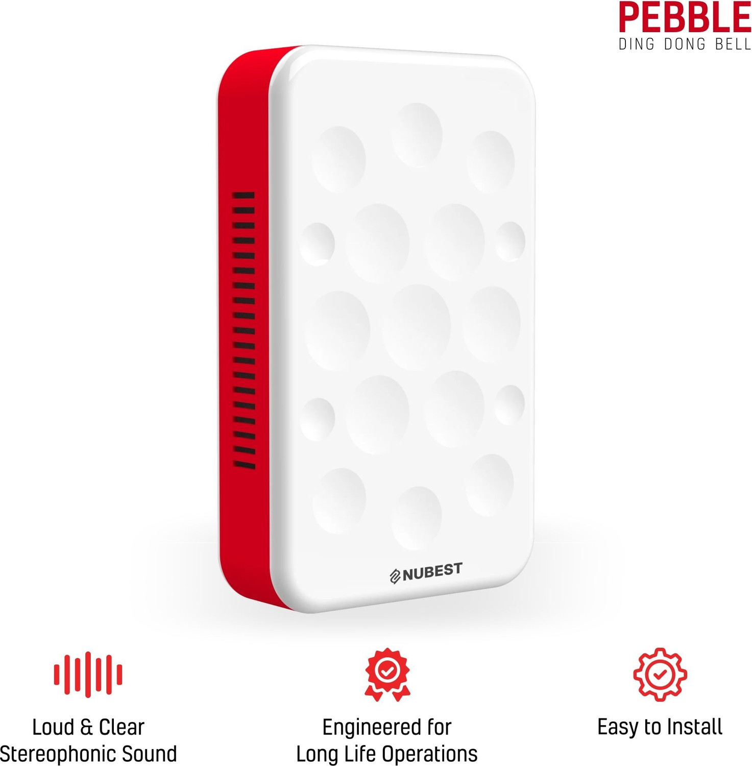 Image of NuBest Pebble Door Bell Loud & Clear for Home & Office use Wired Door Chime