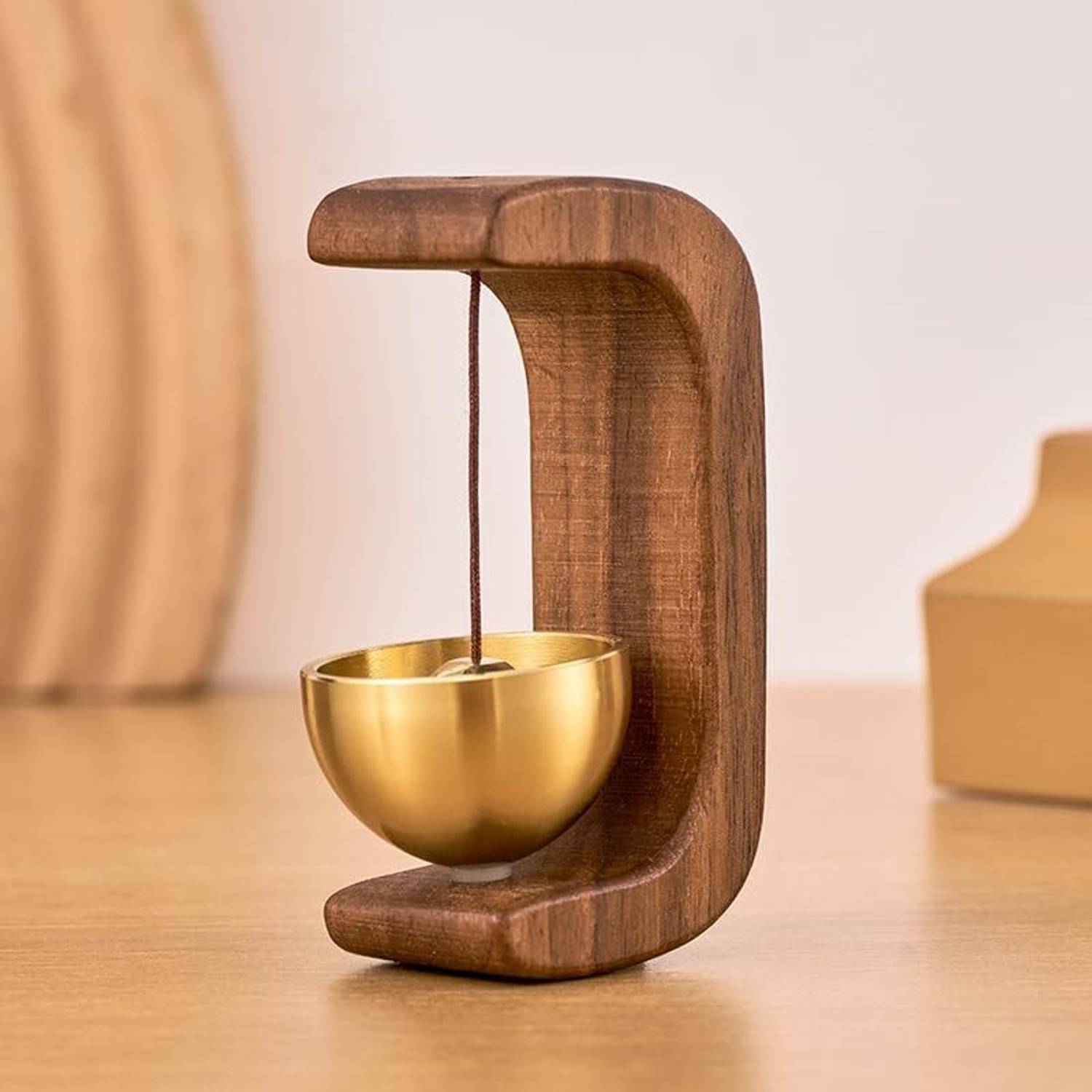 OLIVENTA Magnetic Door Chime Bell, Wooden Shopkeepers Bell for Door Opening Wireless Door Chime