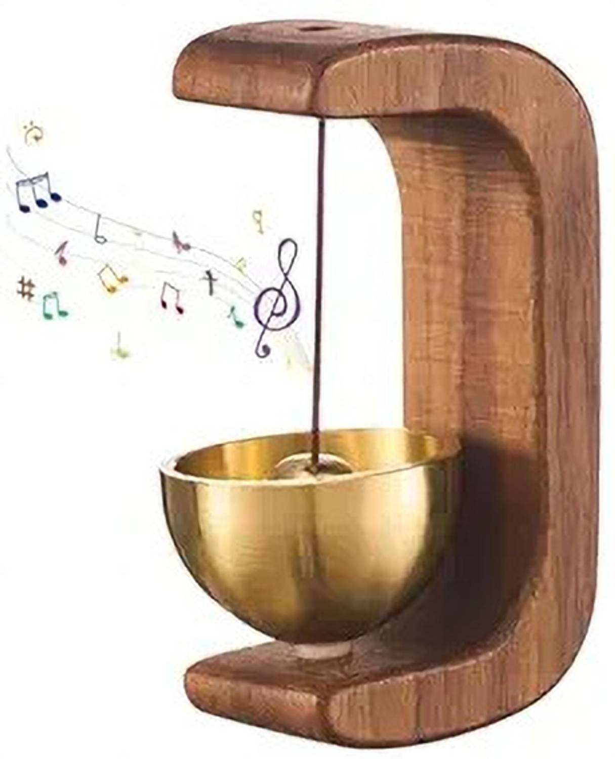 Benedict Magnetic Vintage Door Bell Chime – Brass Shopkeeper Entry Alert for Small Doors Wireless Door Chime
