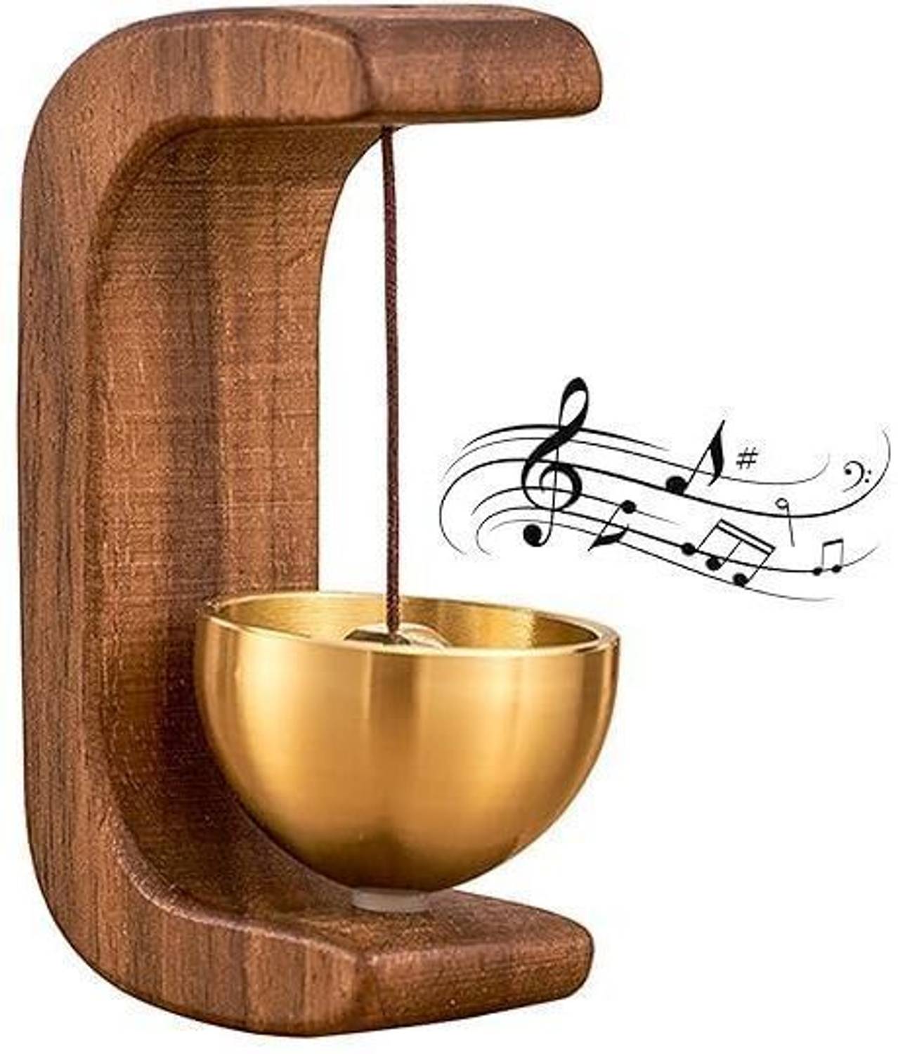 SHYAMES ENTERPRISE Handcrafted Wooden Door Bell | Traditional Door Hanging Bell for Home Wireless Door Chime