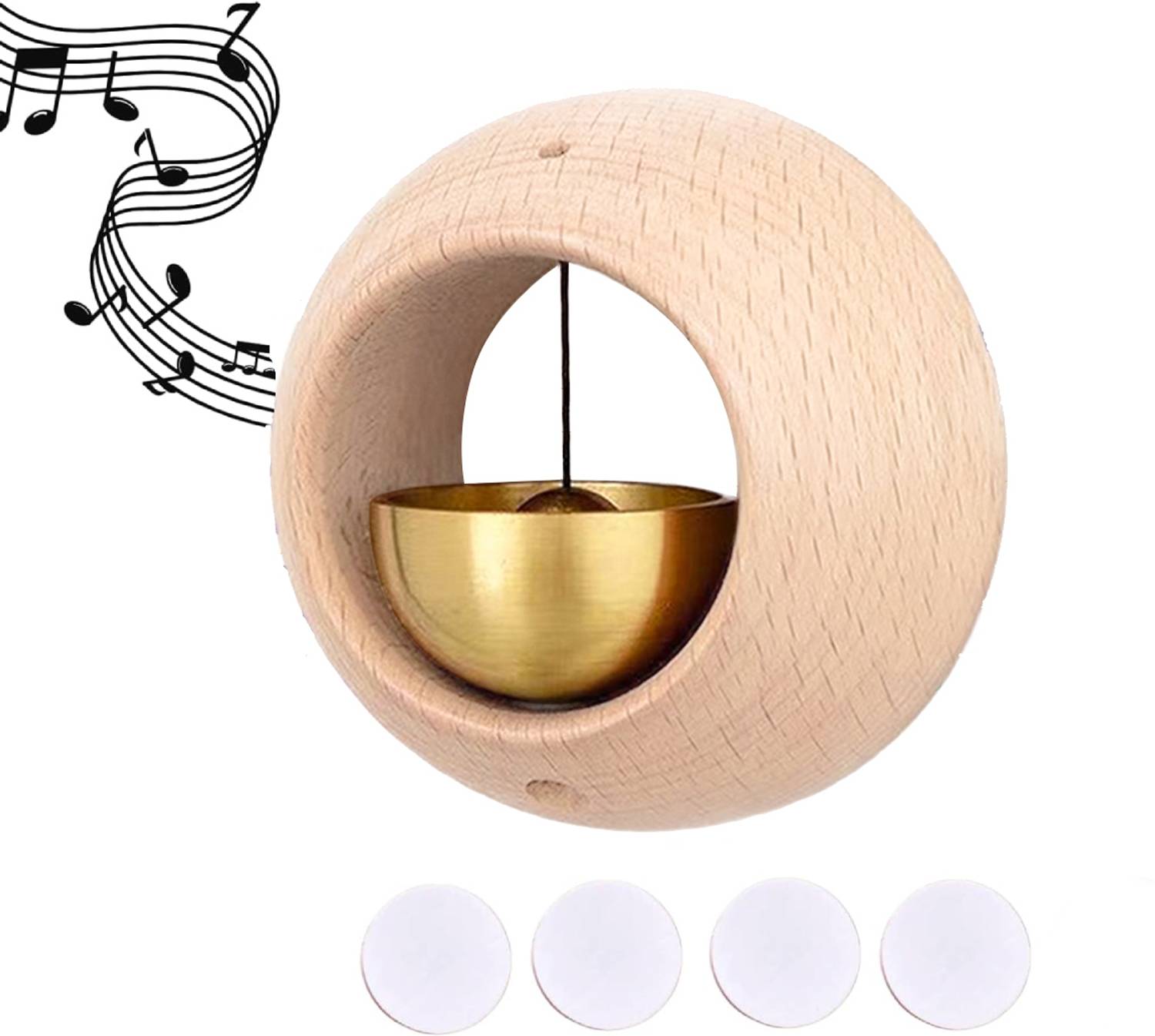 Verilux Wooden Door Chime Beech Door Bell Decorative Magnetic Bell for Home Shop Store Wireless Door Chime