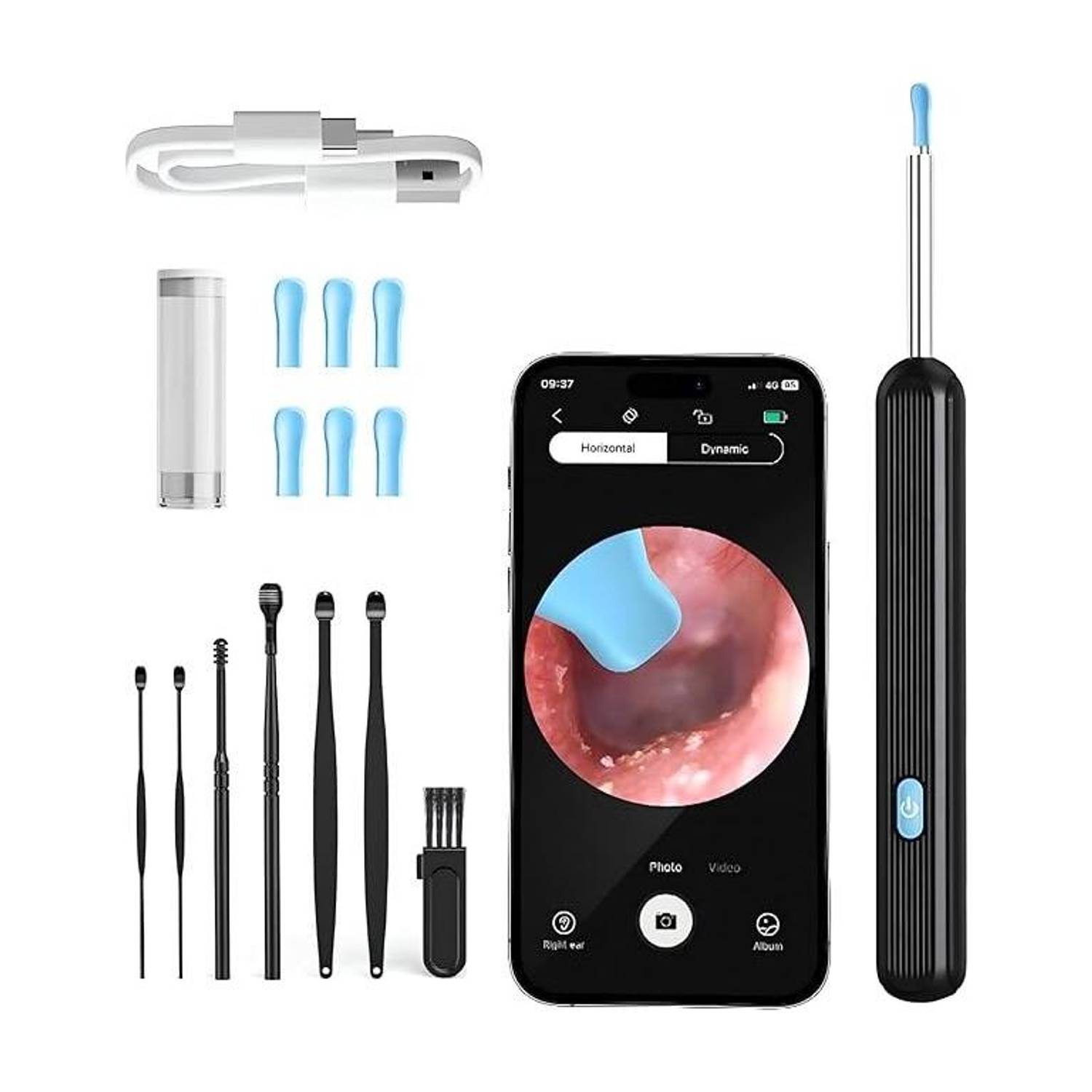 Accutrust WiFi Ear Cleaner Endoscope with 5MP HD Camera & 6 Replaceable Tips Electric Ear Cleaner