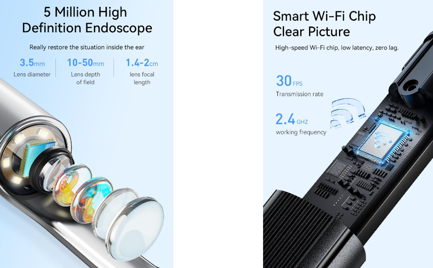 Image of Accutrust Smart Visual Ear Cleaner with HD Camera, 360 View, Reusable Silicone Tips Electric Ear Cleaner