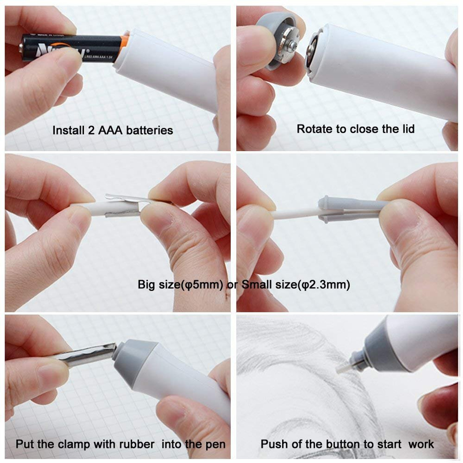 Image of Shivom Electric Eraser with 22 Refills | Automatic Pencil Sketching Non-Toxic Eraser