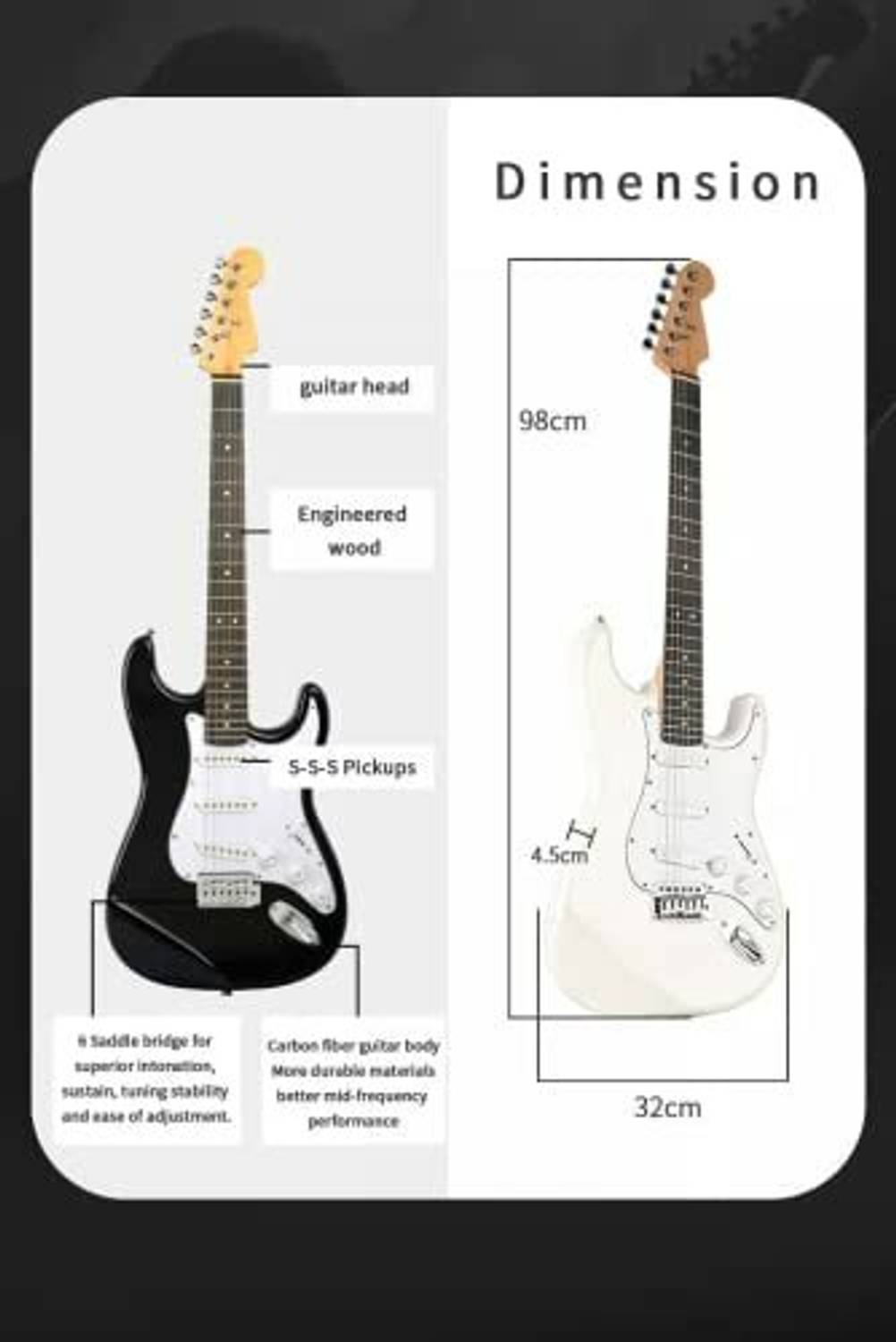 BLUEBERRY R-701-BLACK Maple Solid Body Electric Guitar - Image 2