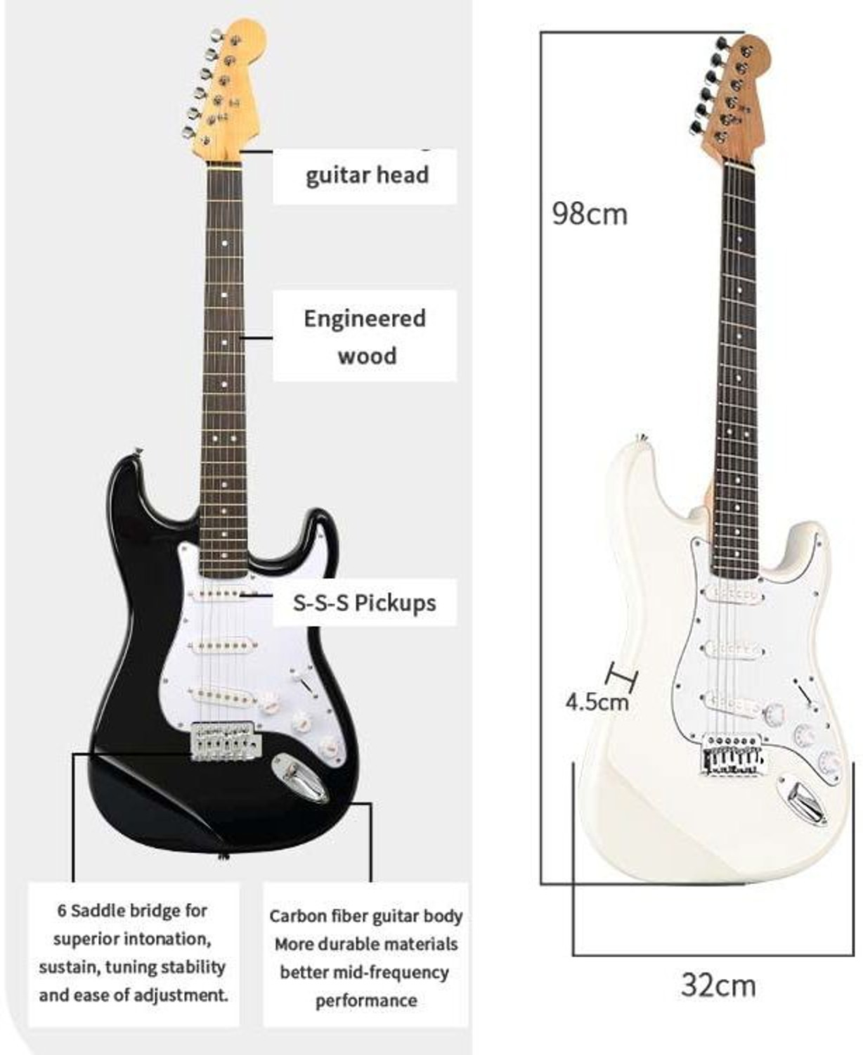 Image of BLUEBERRY R-701-Grey Beginner /Professional Full Size Rosewood Fretboard Maple Solid Body Electric Guitar