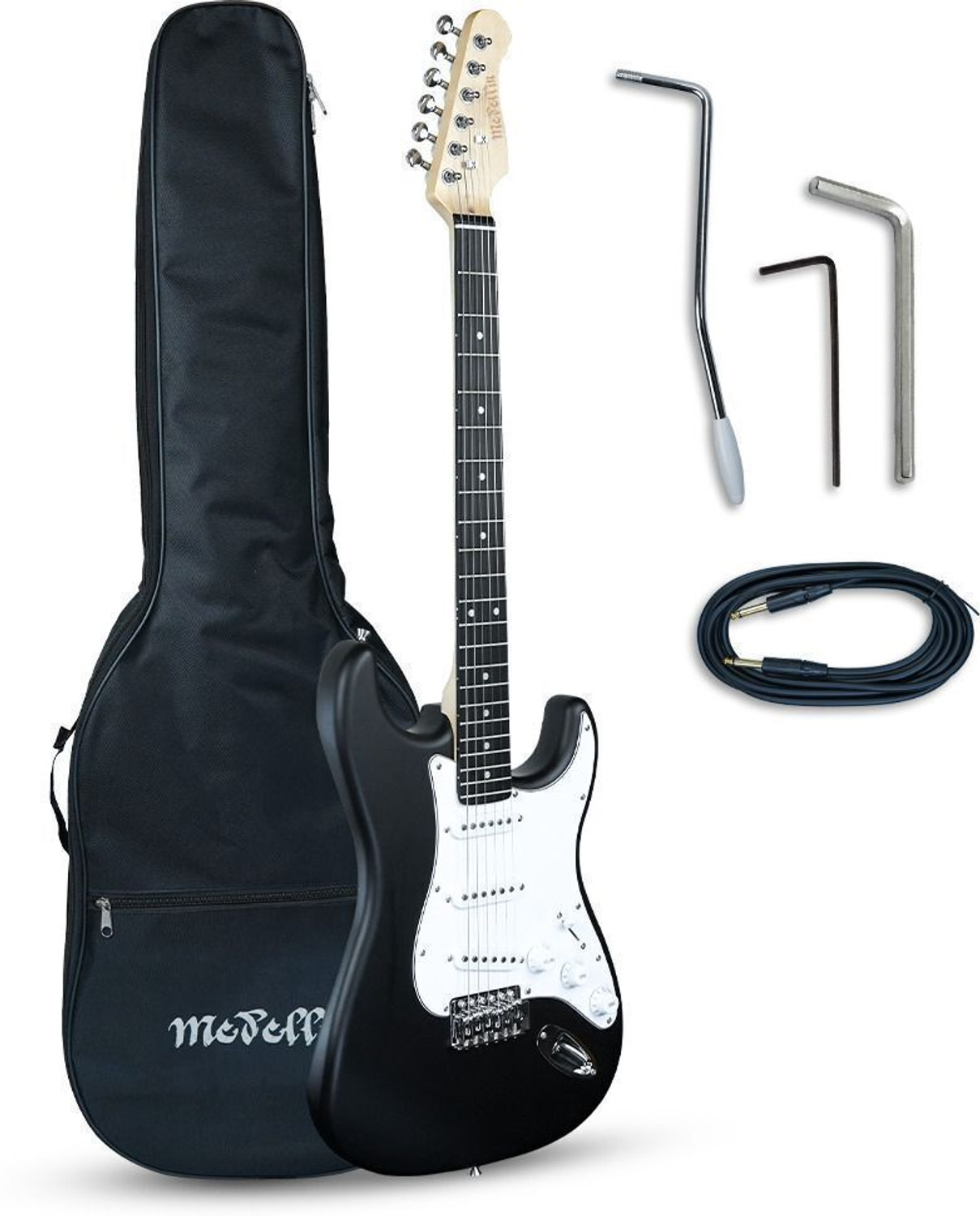 Image of Medellin Electric Guitar 38 inch Complete Starter Kit - black matt finish Electro-acoustic Guitar