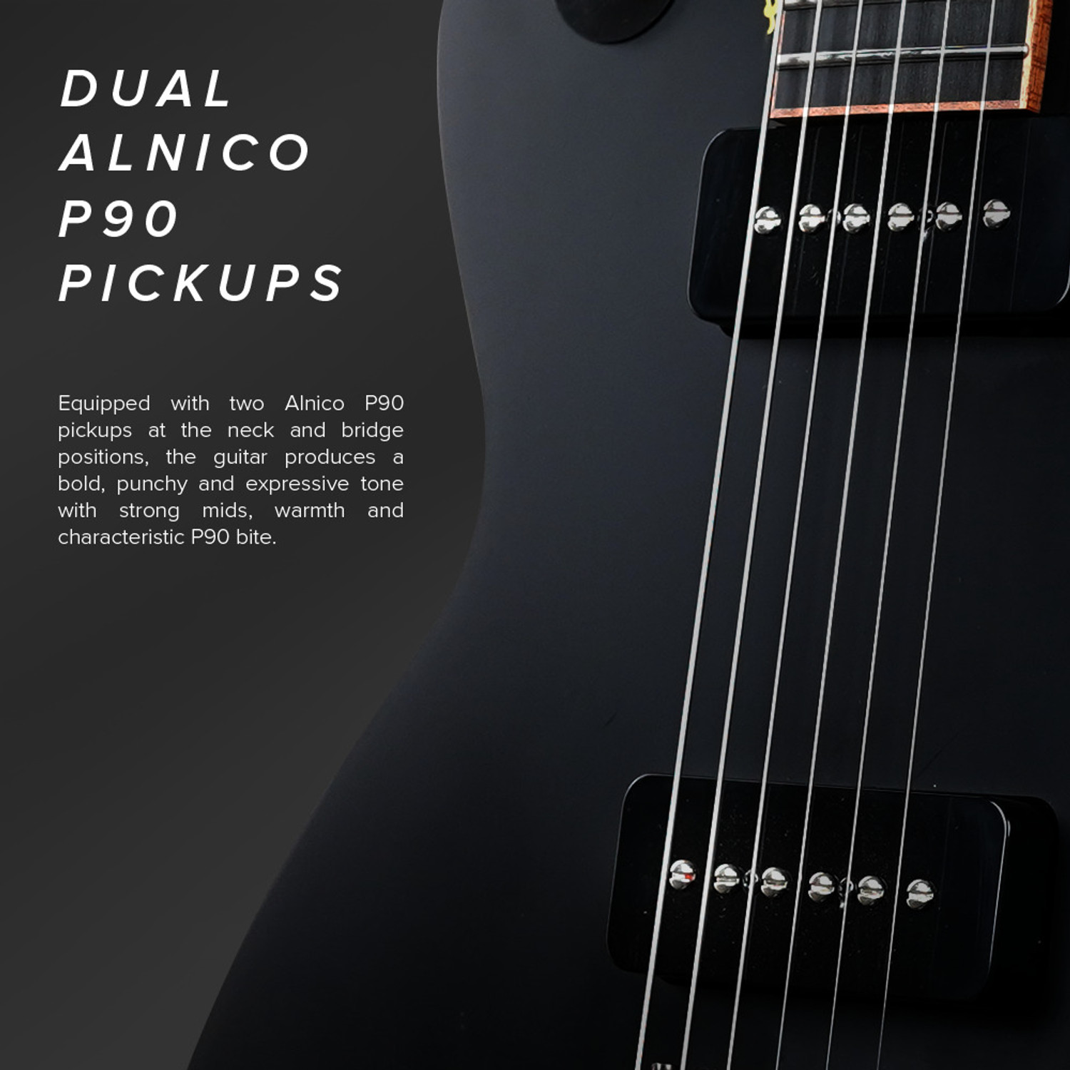 Image of KADENCE ESH04-P90 Dual Alnico P90 Pickup with Tune-O-Matic Bridge & F2V2T Controls | 39 inch Solid Body Electric Guitar