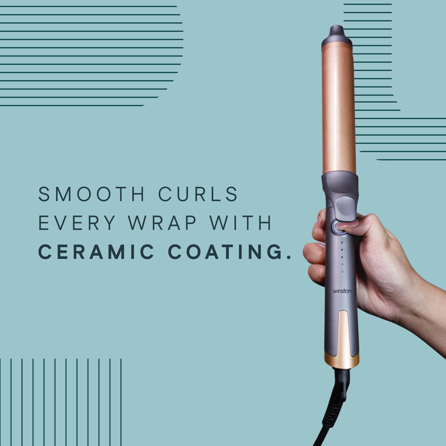 Image of Winston Hair Curler Tong for Women with Ceramic Coating Plate Electric Hair Curler
