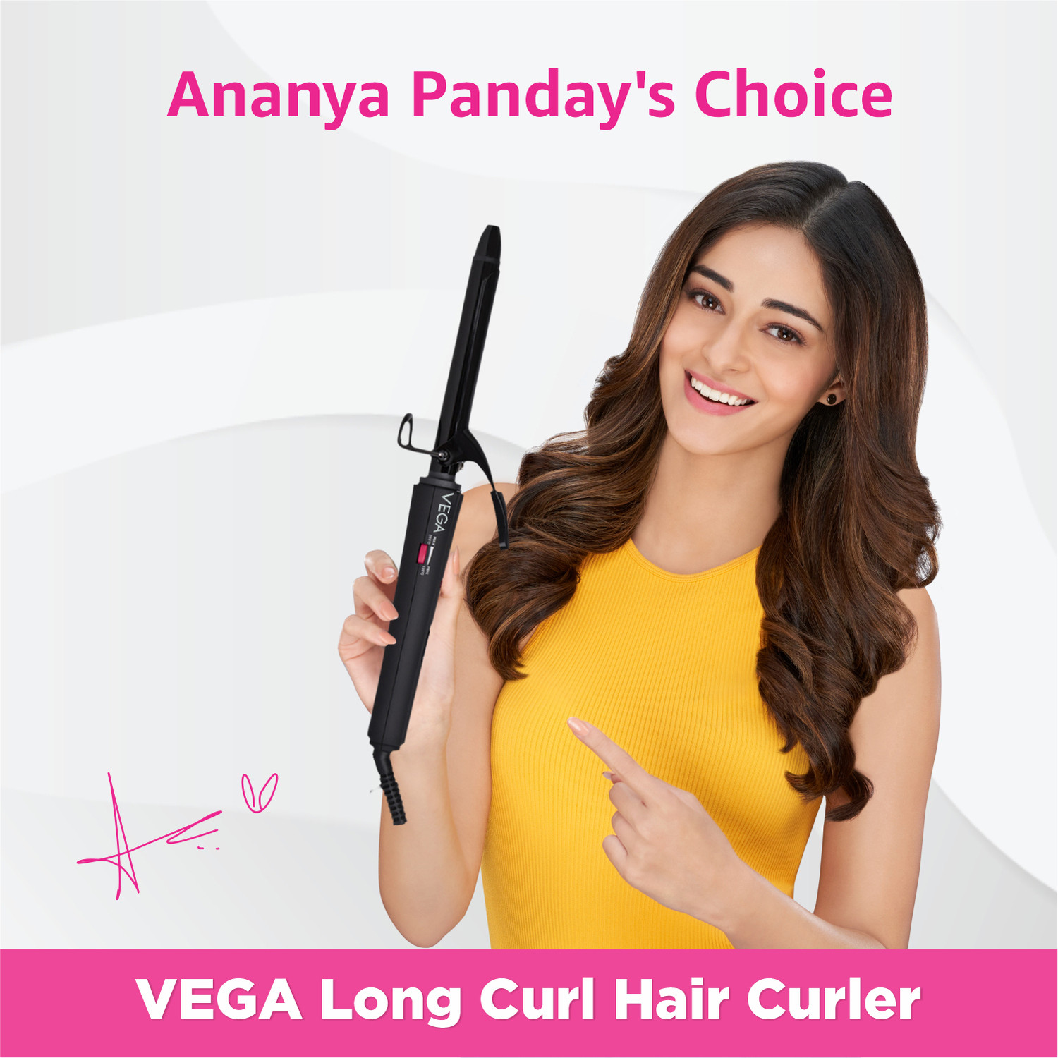 Image of VEGA Smooth Curl With Adjustable Temperature & Ceramic Coated Plates VHCH-03 Electric Hair Curler