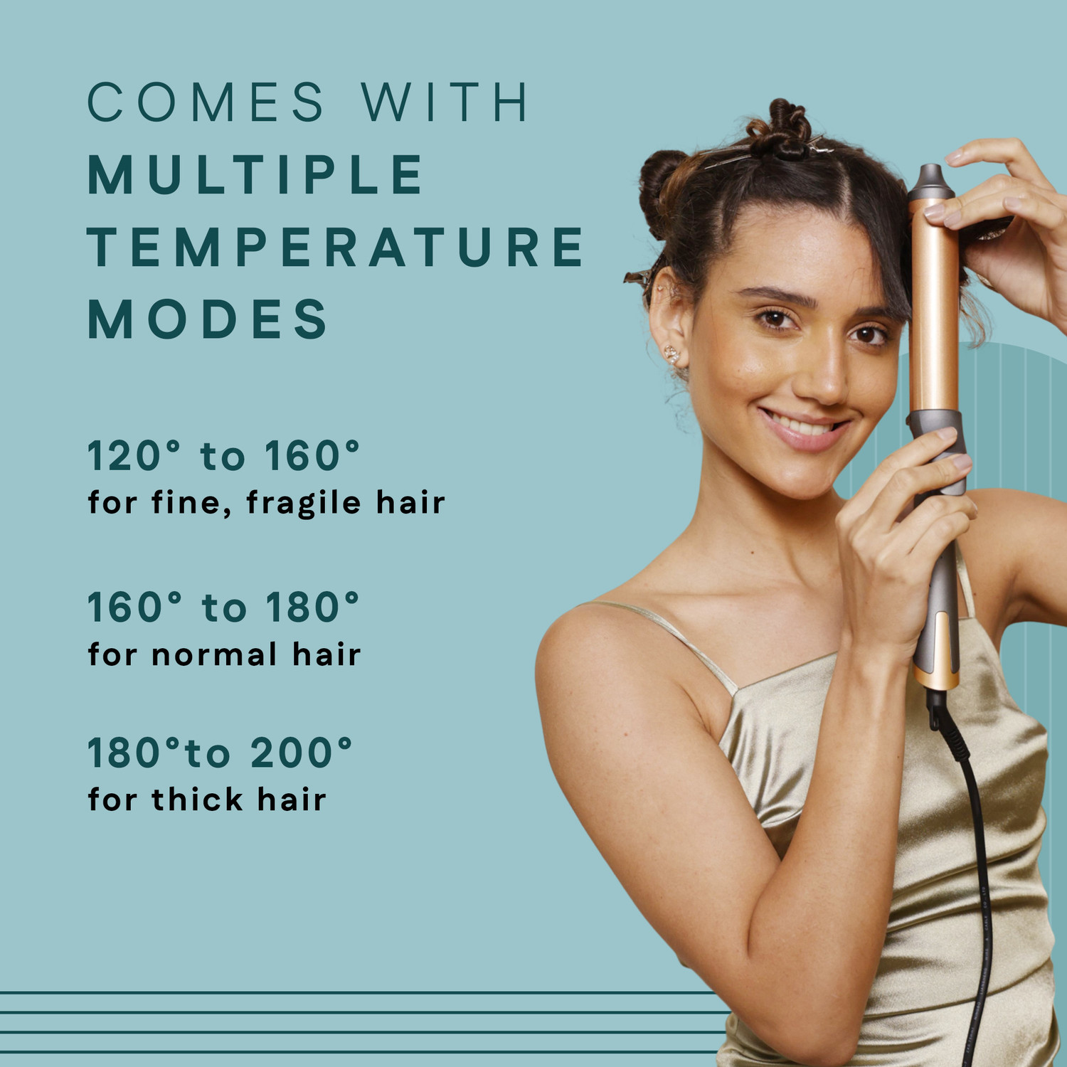 Image of Winston Hair Curler Tong for Women with Ceramic Coating Plate Electric Hair Curler