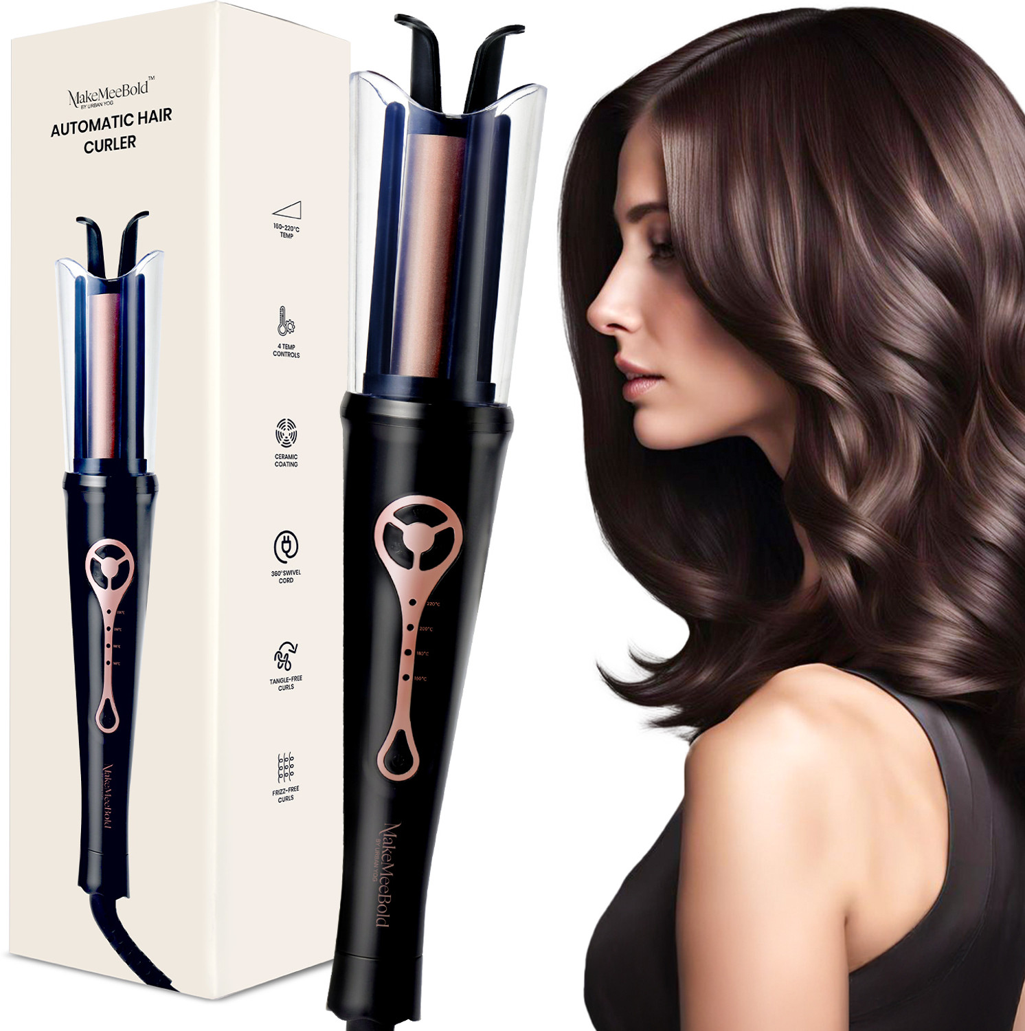 Image of MakeMeeBold Automatic Hair Curler for Women Electric Hair Curler
