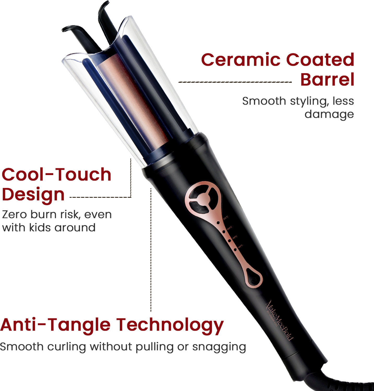 Image of MakeMeeBold Automatic Hair Curler for Women Electric Hair Curler