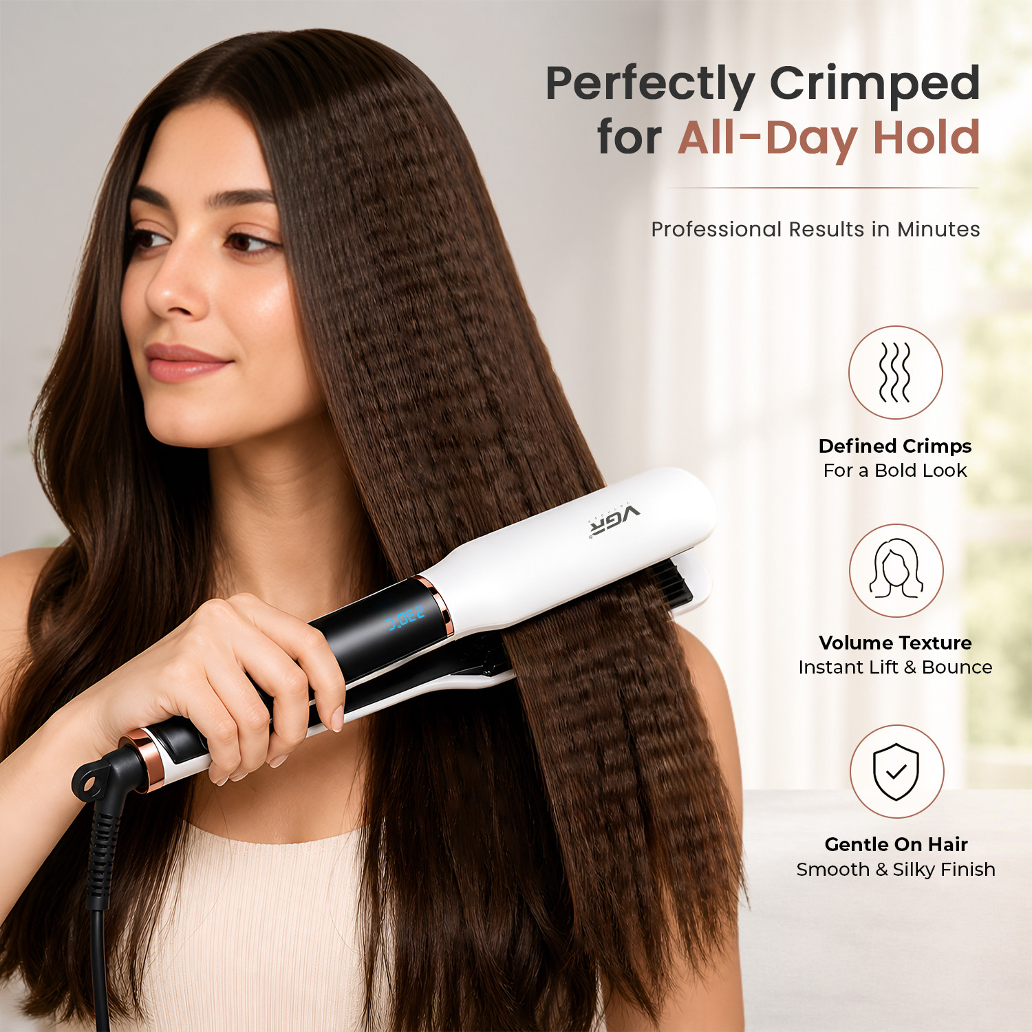 Image of VGR V-519 Professional Hair Straightener with Slim Ceramic Plate, Adjustable Heat V-519 Hair Styler