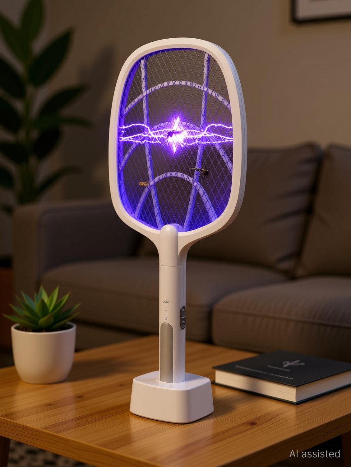 Image of Dwiti Enterprise 2 in 1 UV Light Mosquito Racket Bat , Rechargeable, Electric Insect Killer Electric Insect Killer Indoor, Outdoor