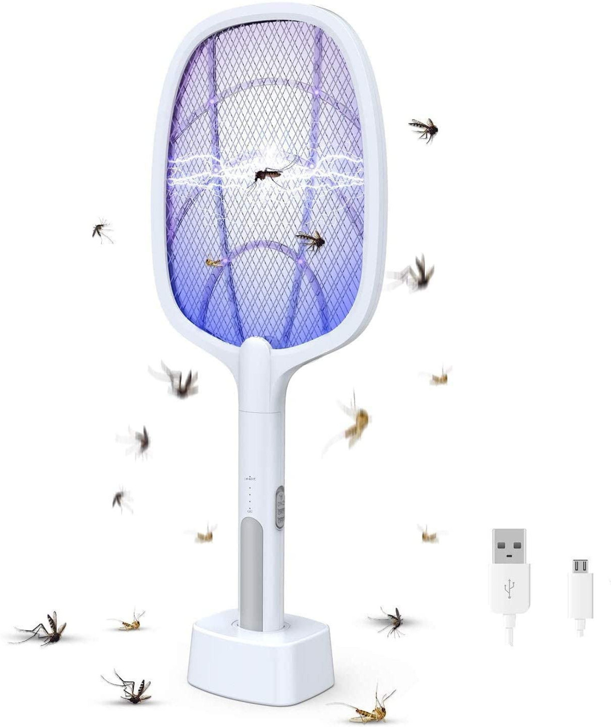Image of Dwiti Enterprise 2 in 1 UV Light Mosquito Racket Bat , Rechargeable, Electric Insect Killer Electric Insect Killer Indoor, Outdoor