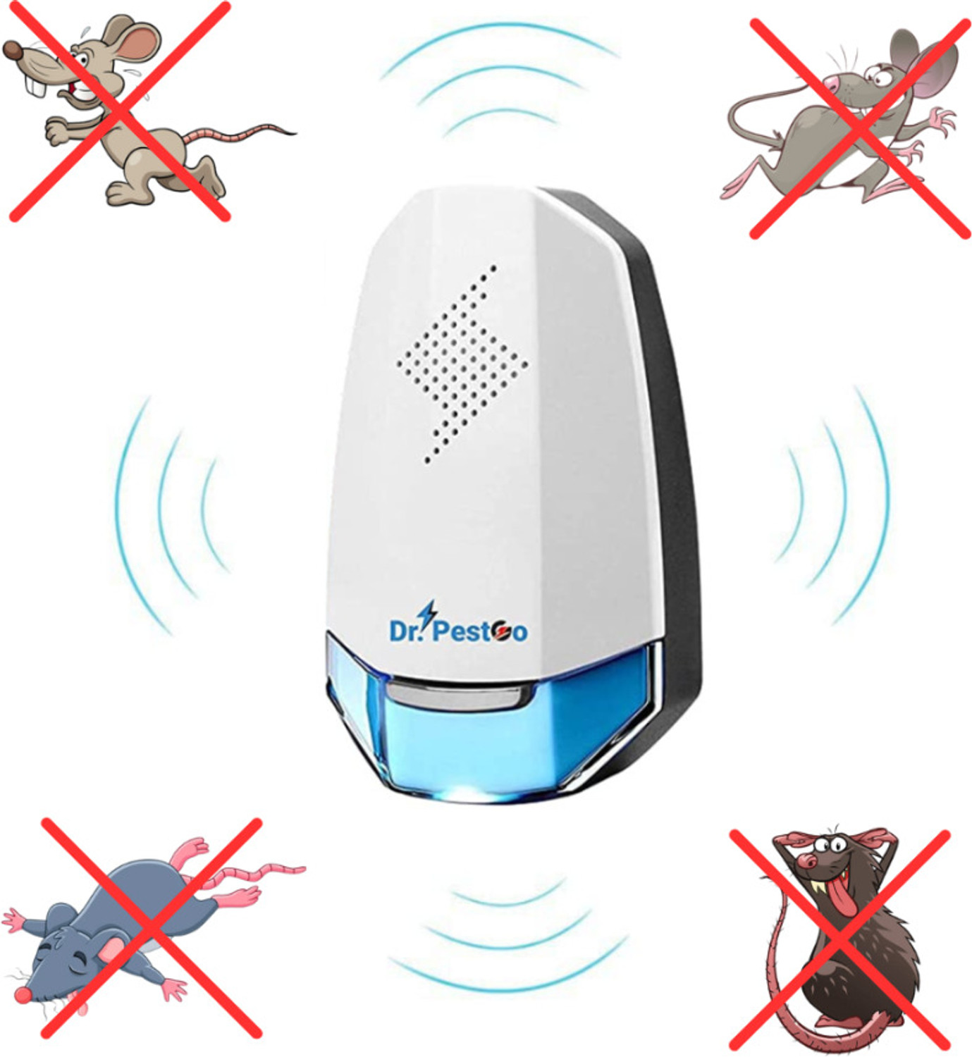Image of Dr.PestGo Ultrasonic Smart Pest Device | Lizard & Rat Plug-in Safe Electric Insect Killer Indoor, Outdoor