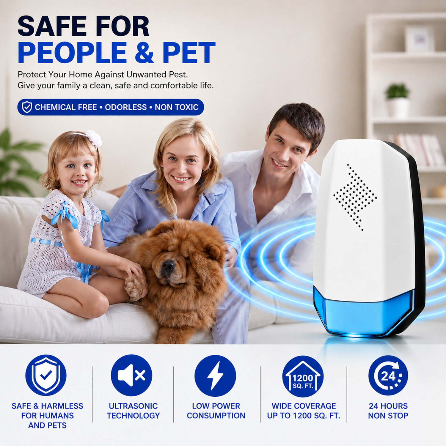 Image of kalarth Ultrasonic Electric Pest Lizard,Rat,Cockroach,Mosquito,Home PestRodent , Electric Insect Killer Indoor, Outdoor
