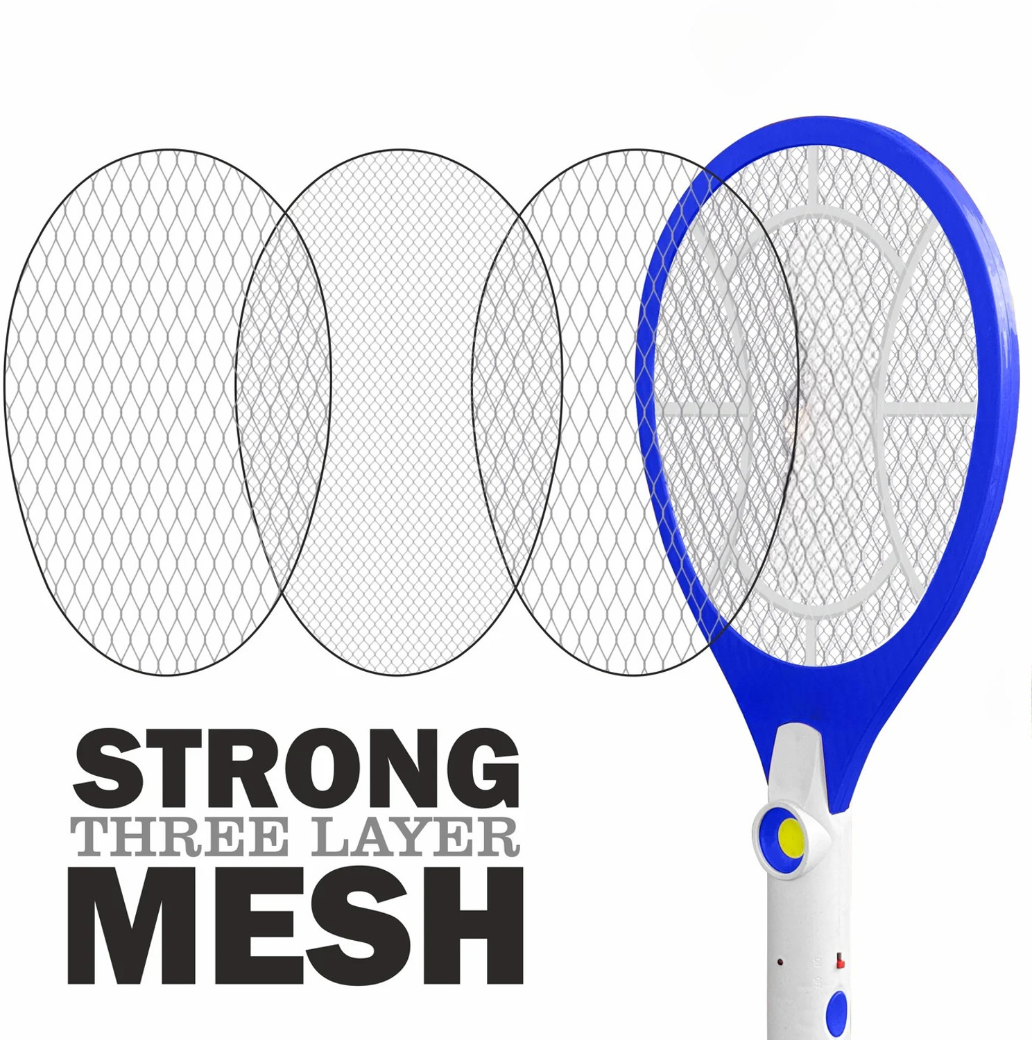 Image of StonSell Electric Mosquito Racket Killer with Rechargeable Battery |3-Layer Safety Electric Insect Killer Outdoor, Indoor (Bat)