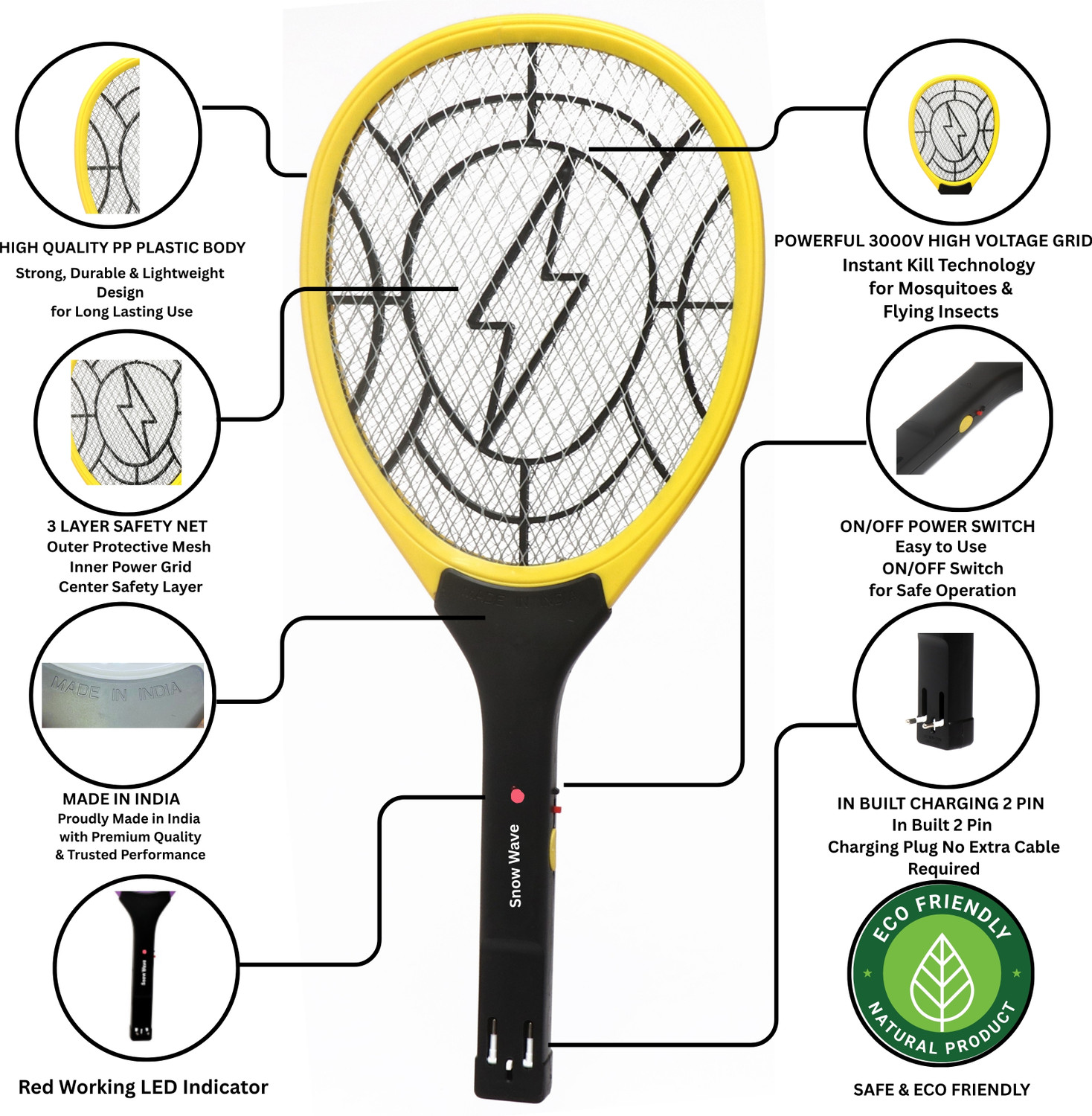 Image of SNOW WAVE Powerful Electric Mosquito Killer Electric Insect Killer Indoor, Outdoor