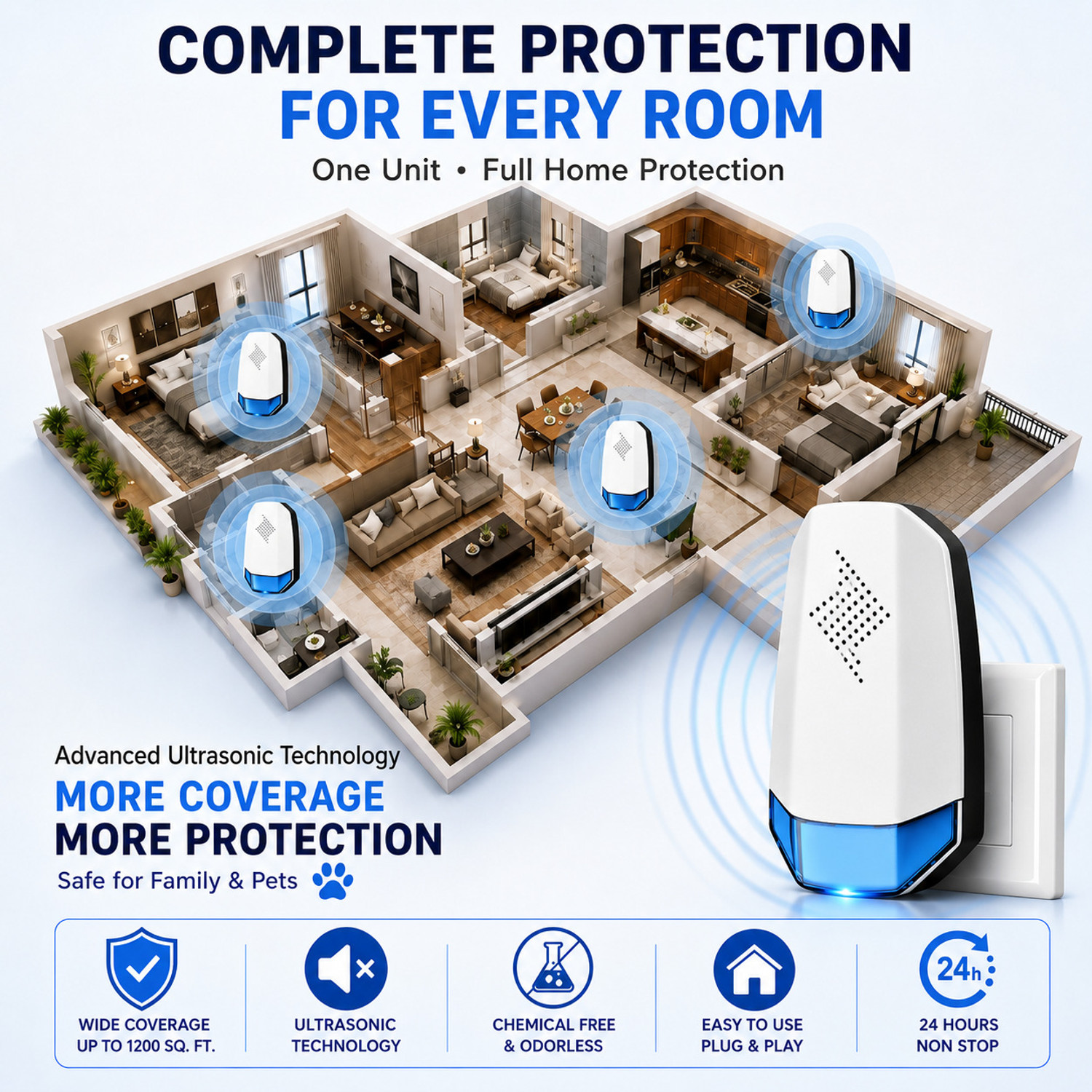 Image of kalarth Ultrasonic Electric Pest Lizard,Rat,Cockroach,Mosquito,Home PestRodent , Electric Insect Killer Indoor, Outdoor