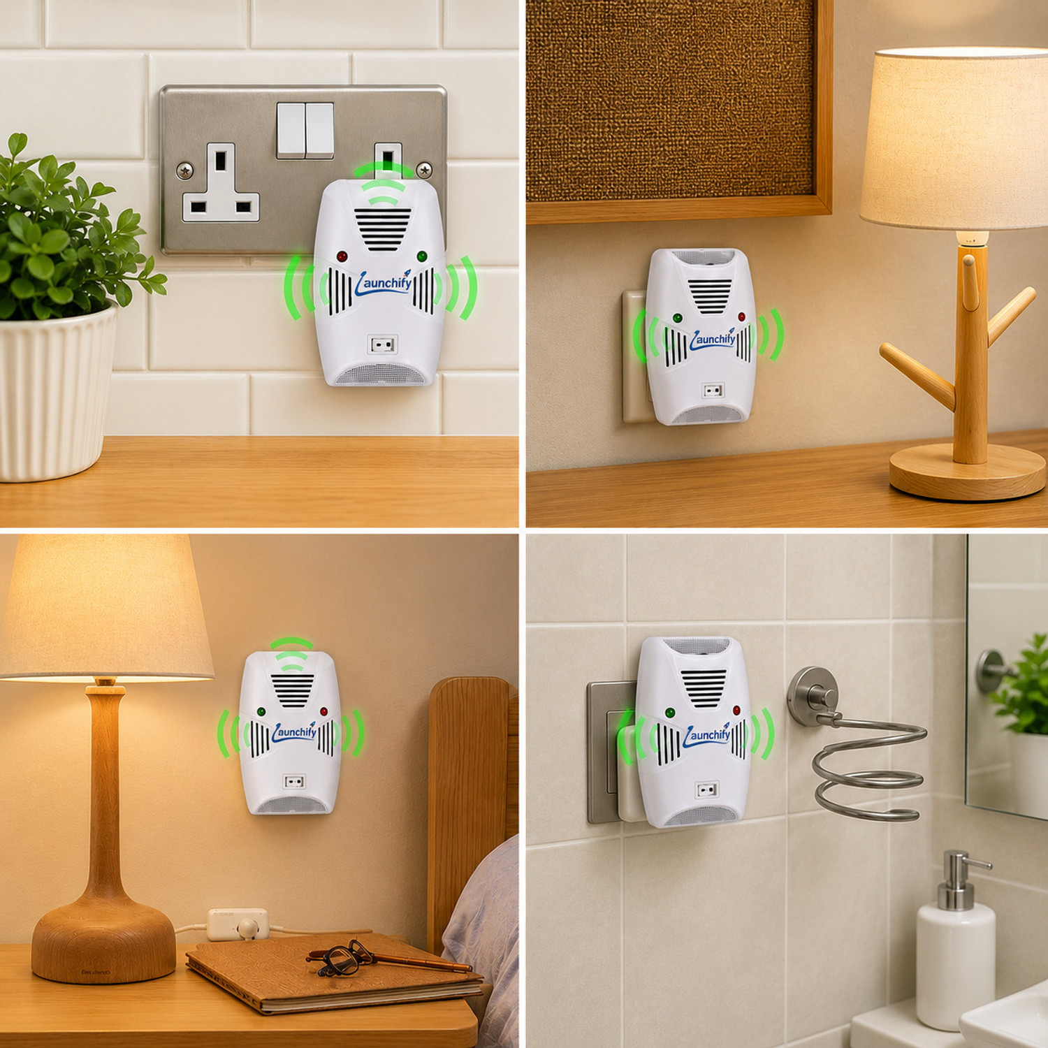 Image of launchify Ultrasonic Pest Repeller Plug-in for Rats, Cockroaches, Mosquitoes & Insects Electric Insect Killer Indoor, Outdoor