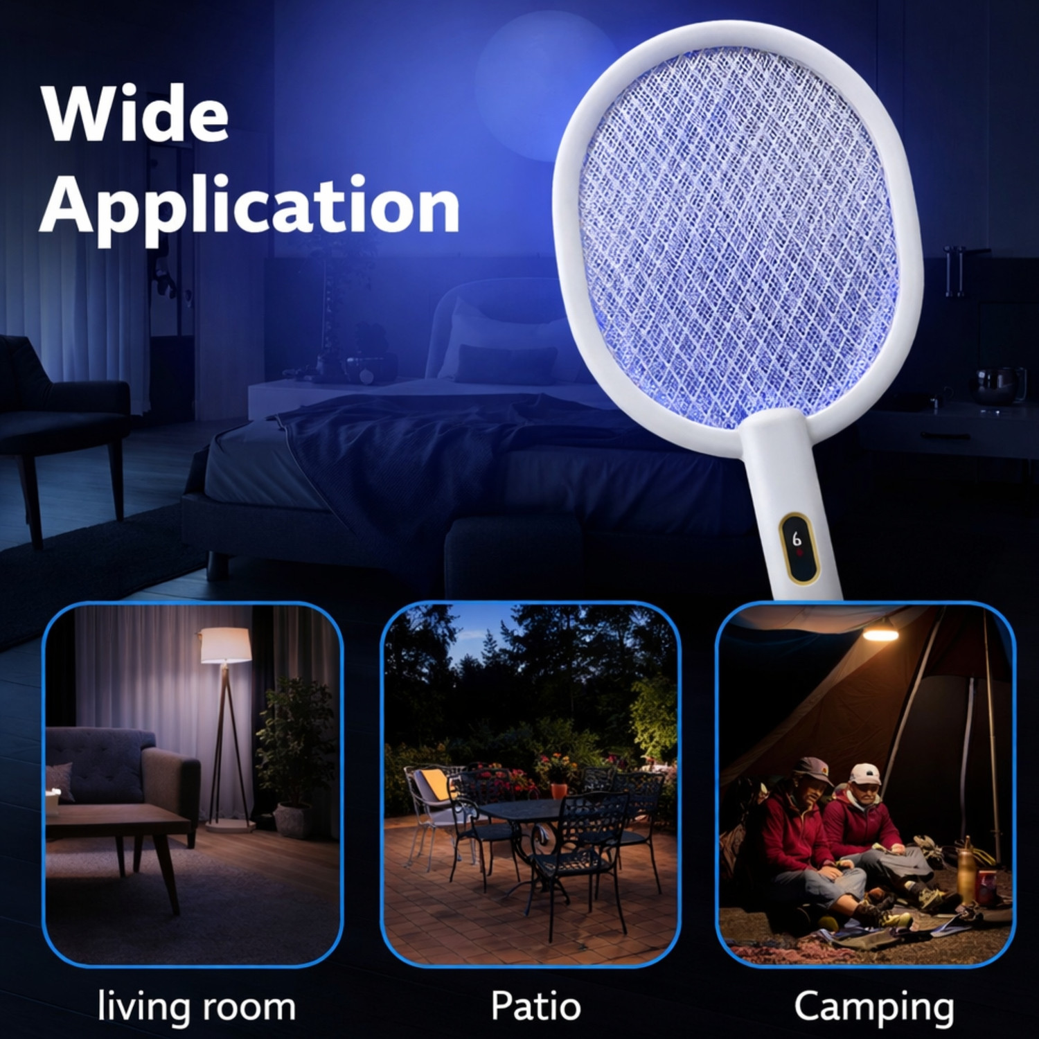 Image of MOSGO Mosquito Killer Racket with Digital Battery Display, 3000V Type-C Charging Electric Insect Killer Indoor, Outdoor