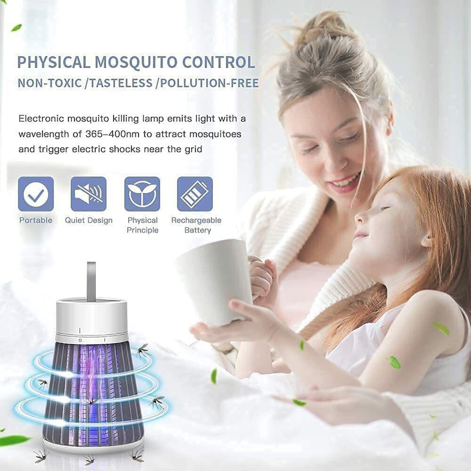Image of RKTDX Electric Mosquito Killer Lamp LED Insect Electronic UV Lamp Electric Insect Killer Indoor, Outdoor