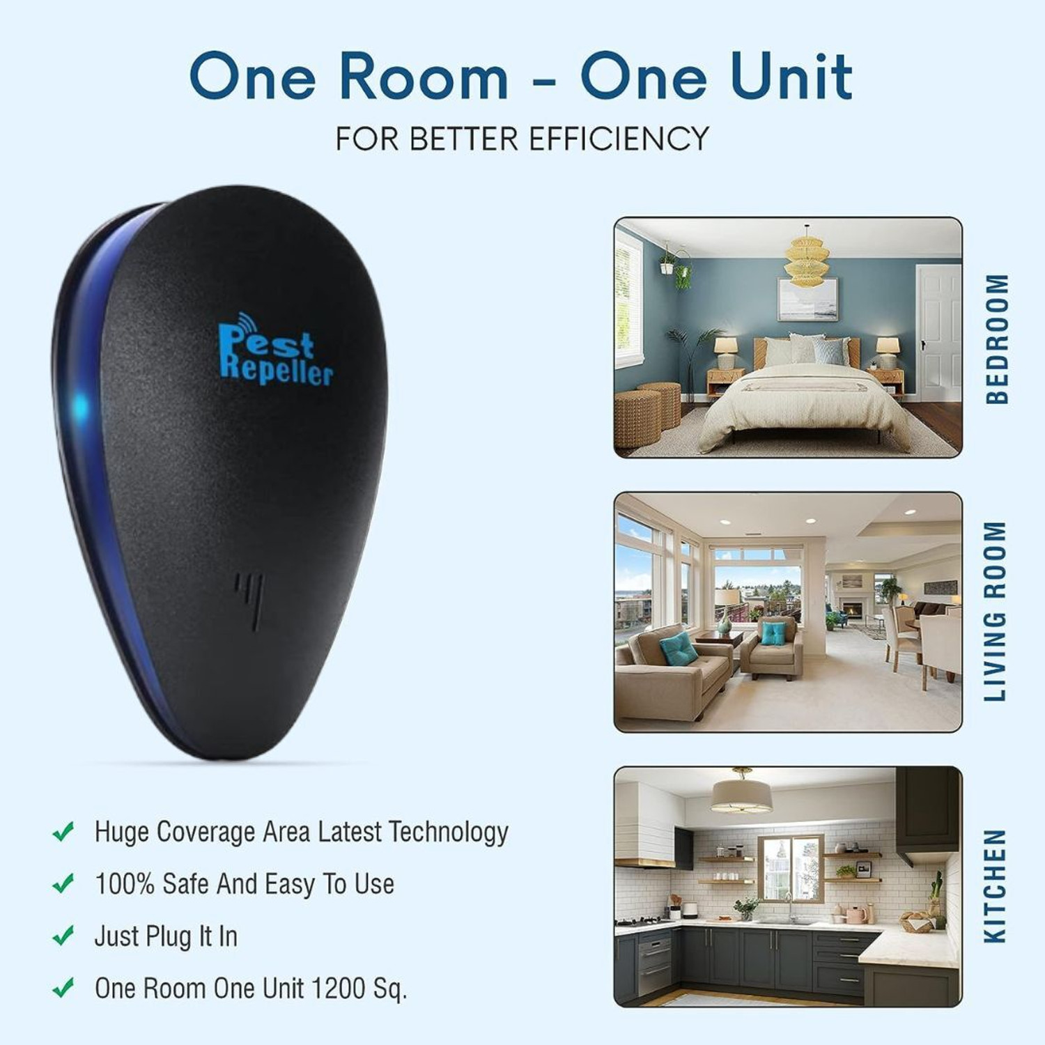 Image of Pest Repel Ultrasonic Insect Killer Machine | Safe Pest Control | Mosquito Electric Insect Killer Indoor, Outdoor