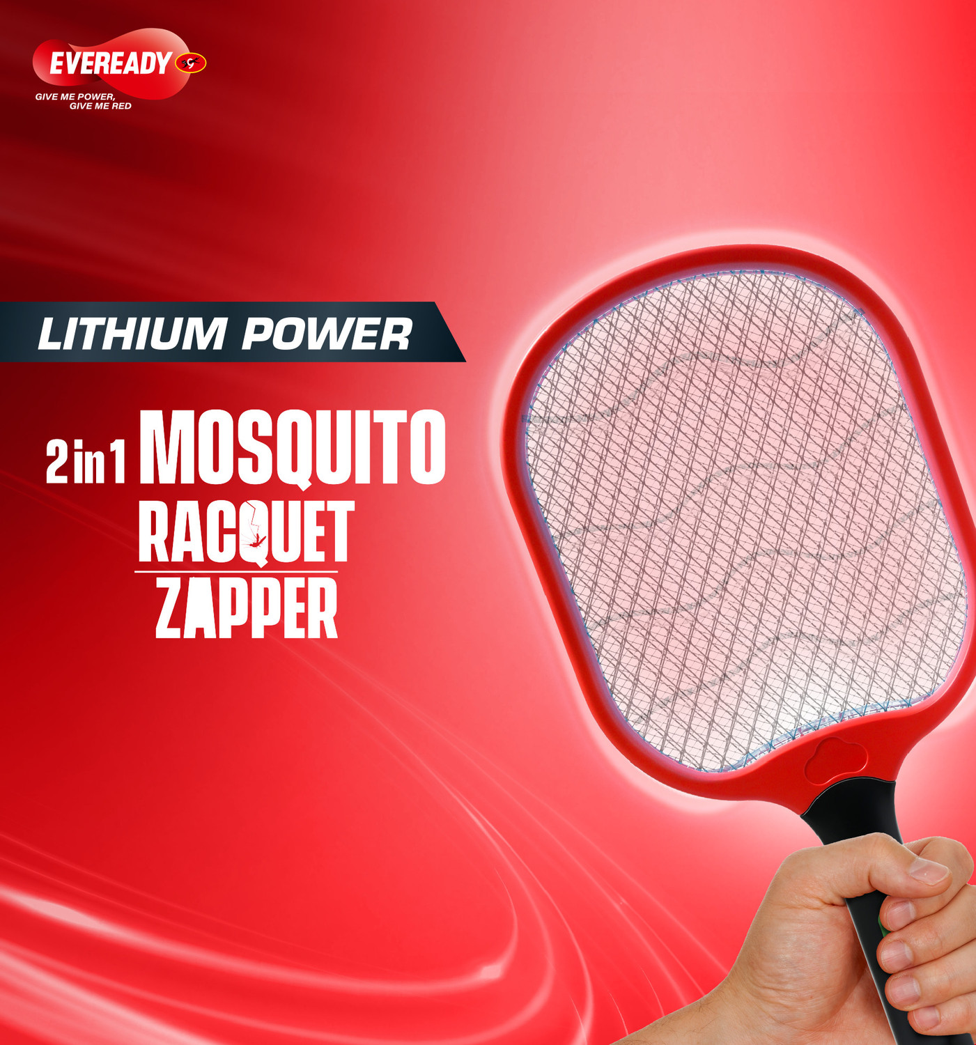 Image of Eveready Lithium Powerzap Pro - 2 in 1 Mosquito Racquet, Zapper Electric Insect Killer Indoor