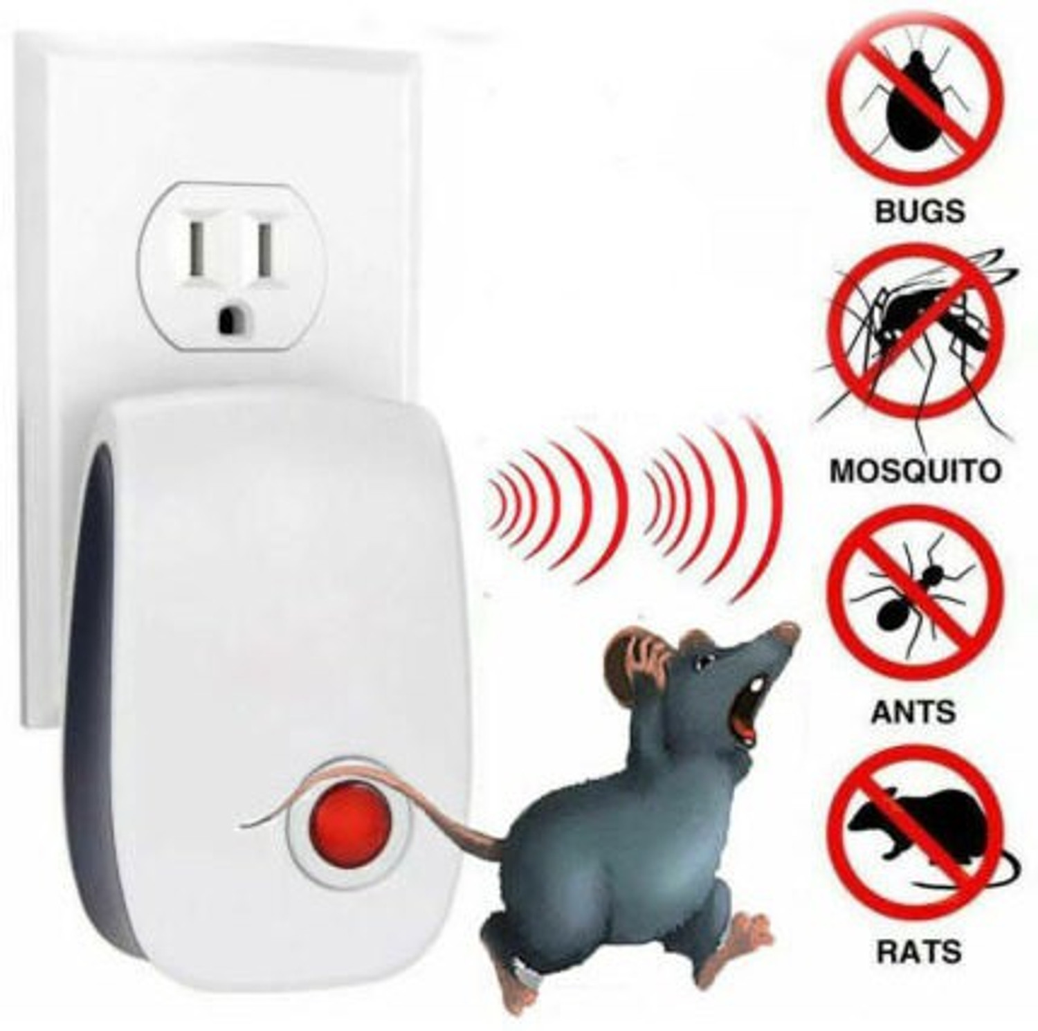 Image of Fgkjnm Ultrasonic Insect Pest Control Pest Repeller Save From Mics,Rats,Flies,Lizards Electric Insect Killer Indoor