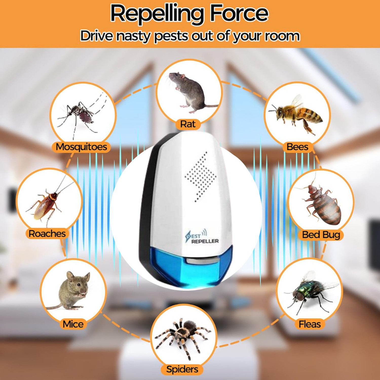 Image of Dr.PestGo Ultrasonic Smart Pest Device | Lizard & Rat Plug-in Safe Electric Insect Killer Indoor, Outdoor