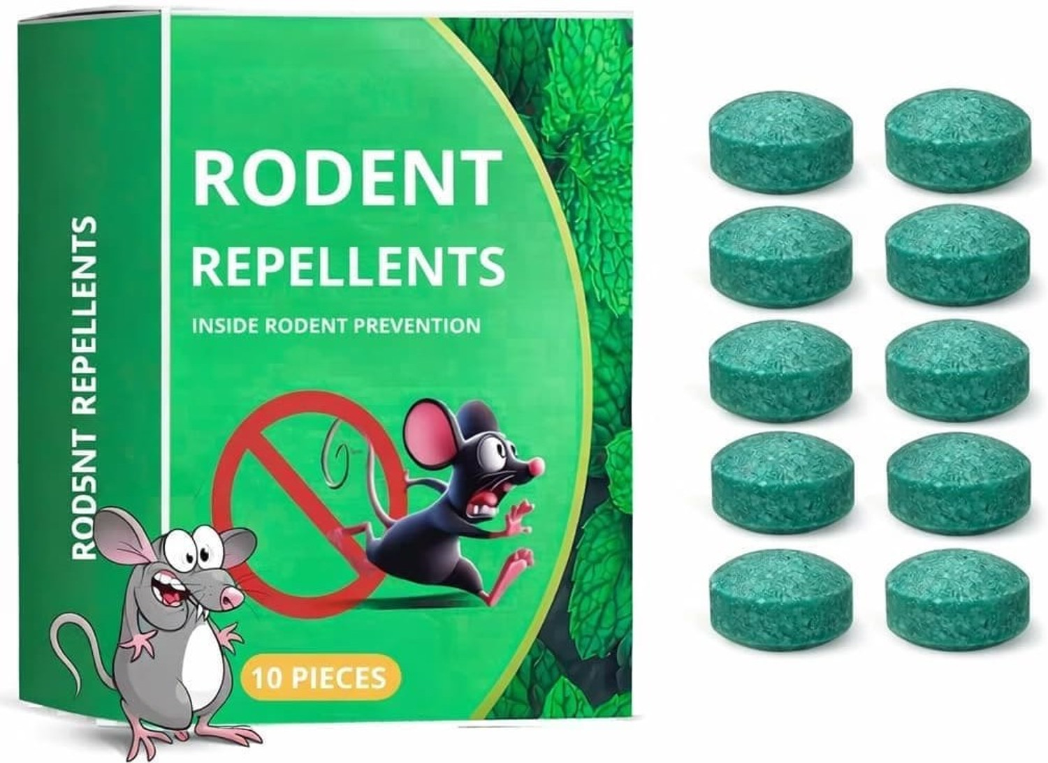 Image of DENFY VSHLOM RAT RODENT MOUSE REPELLENT TABLETS PACK OF 10 Electric Insect Killer Indoor, Outdoor