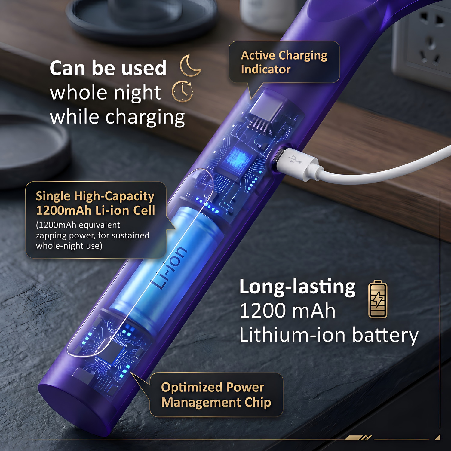 Image of TLK-HWB Rechargeable Electric Mosquito Killer Racket with Bright LED Night Light Electric Insect Killer Indoor, Outdoor