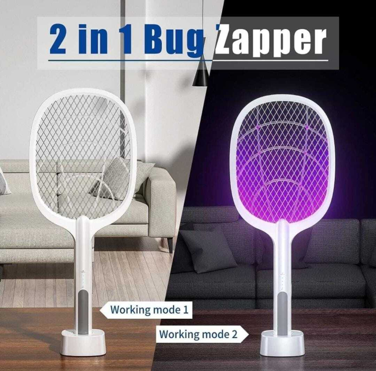 Image of RAYHUNT 4200V Anti-Mosquito Racket / Rechargeable Insect Killer Bat Electric Insect Killer Indoor, Outdoor