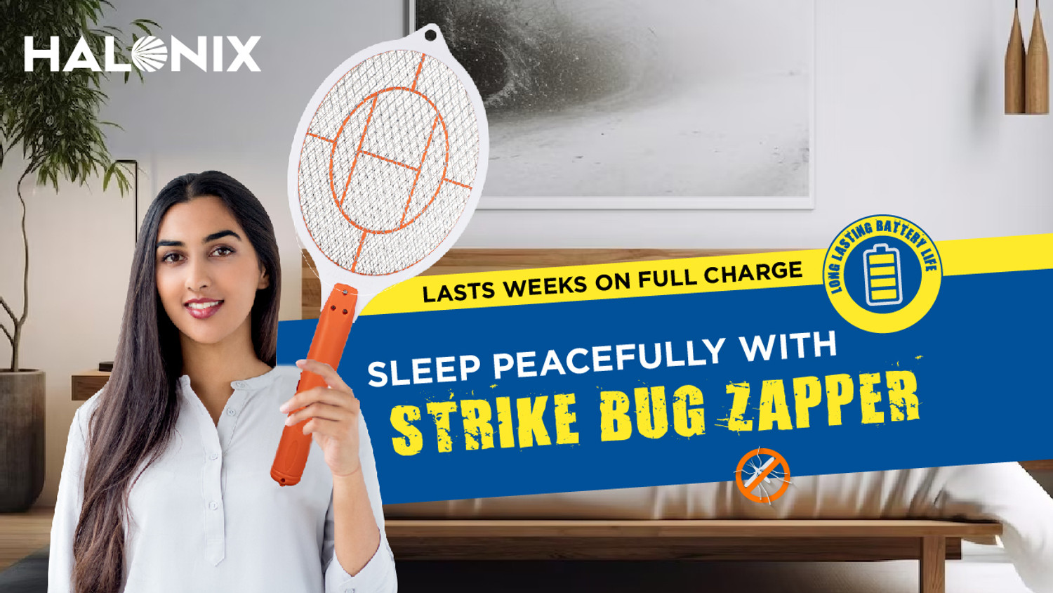 Image of HALONIX STRIKE BUG ZAPPER BLUE Electric Insect Killer Indoor, Outdoor