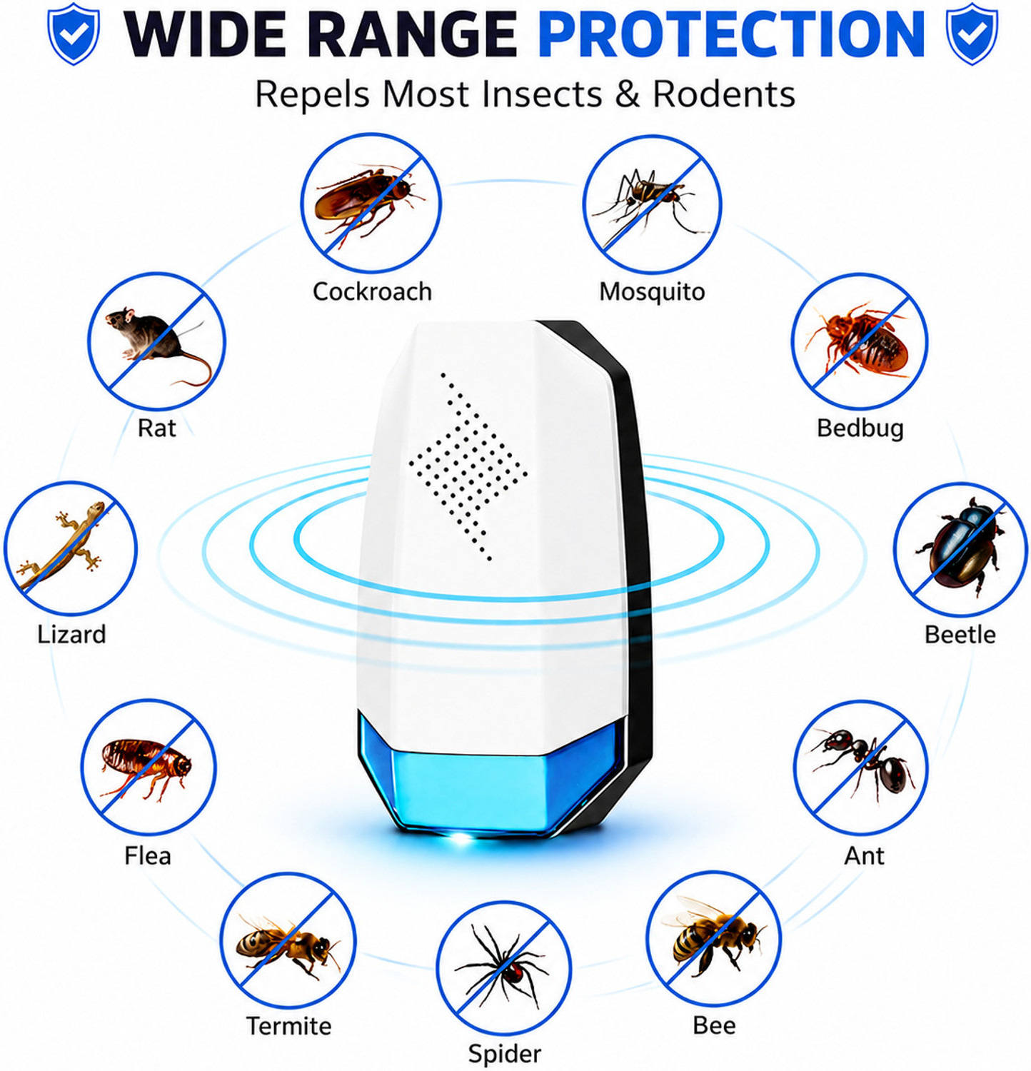 Image of kalarth Ultrasonic Electric Pest Lizard,Rat,Cockroach,Mosquito,Home PestRodent , Electric Insect Killer Indoor, Outdoor