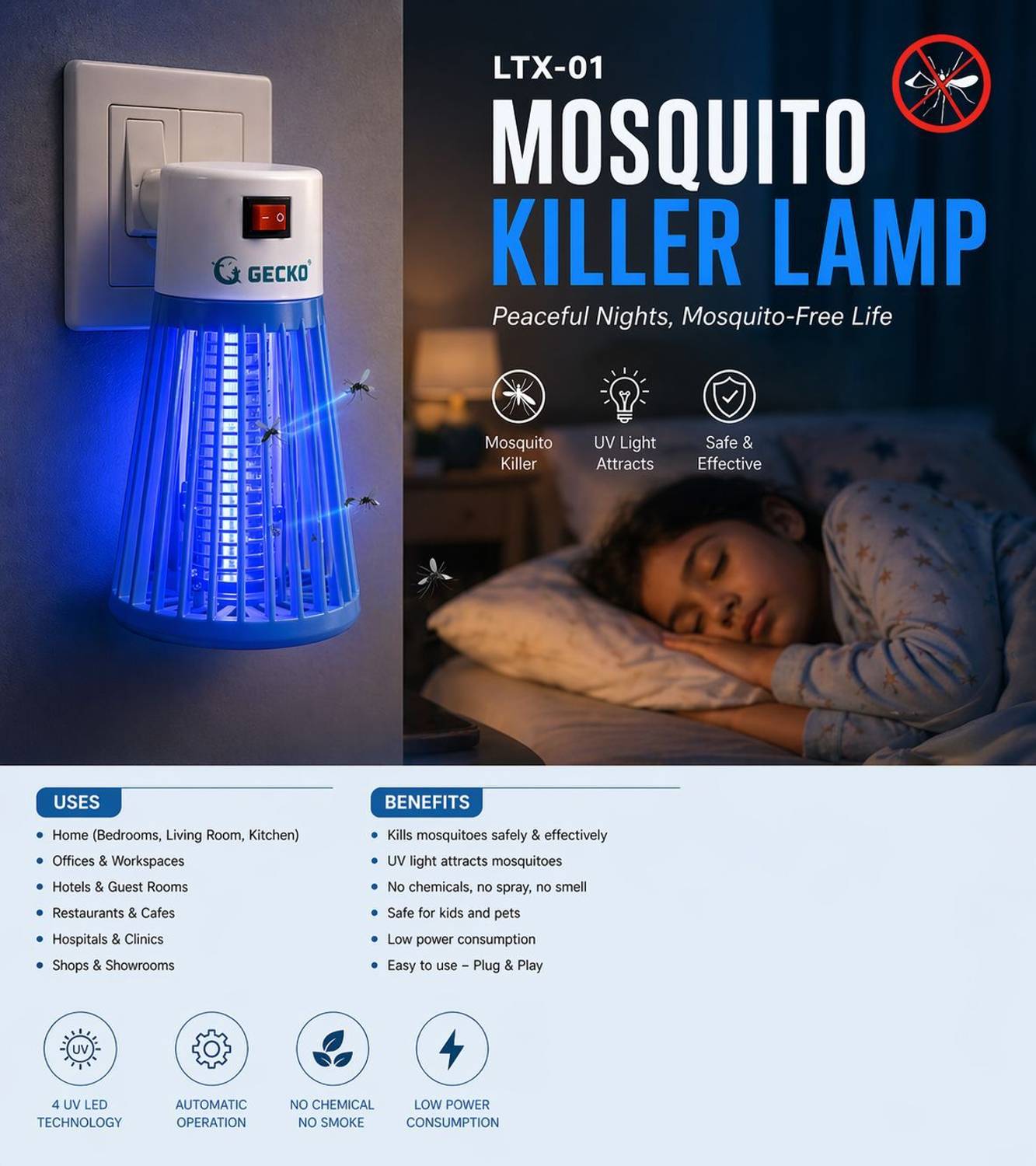 Tushar Mosquito Killer Lamp Electric Indoor Outdoor